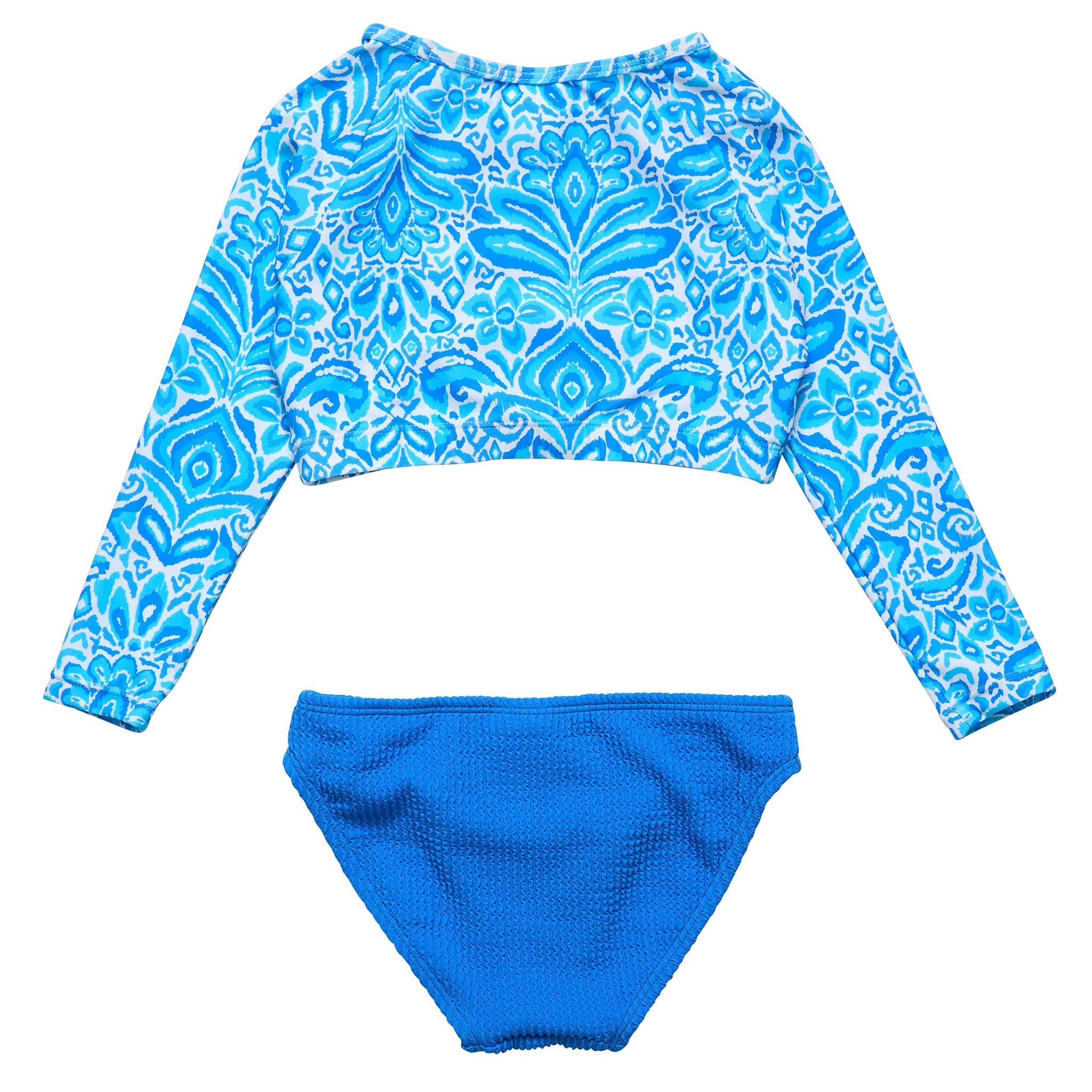 Santorini Blue Crop Ls Rash Set
