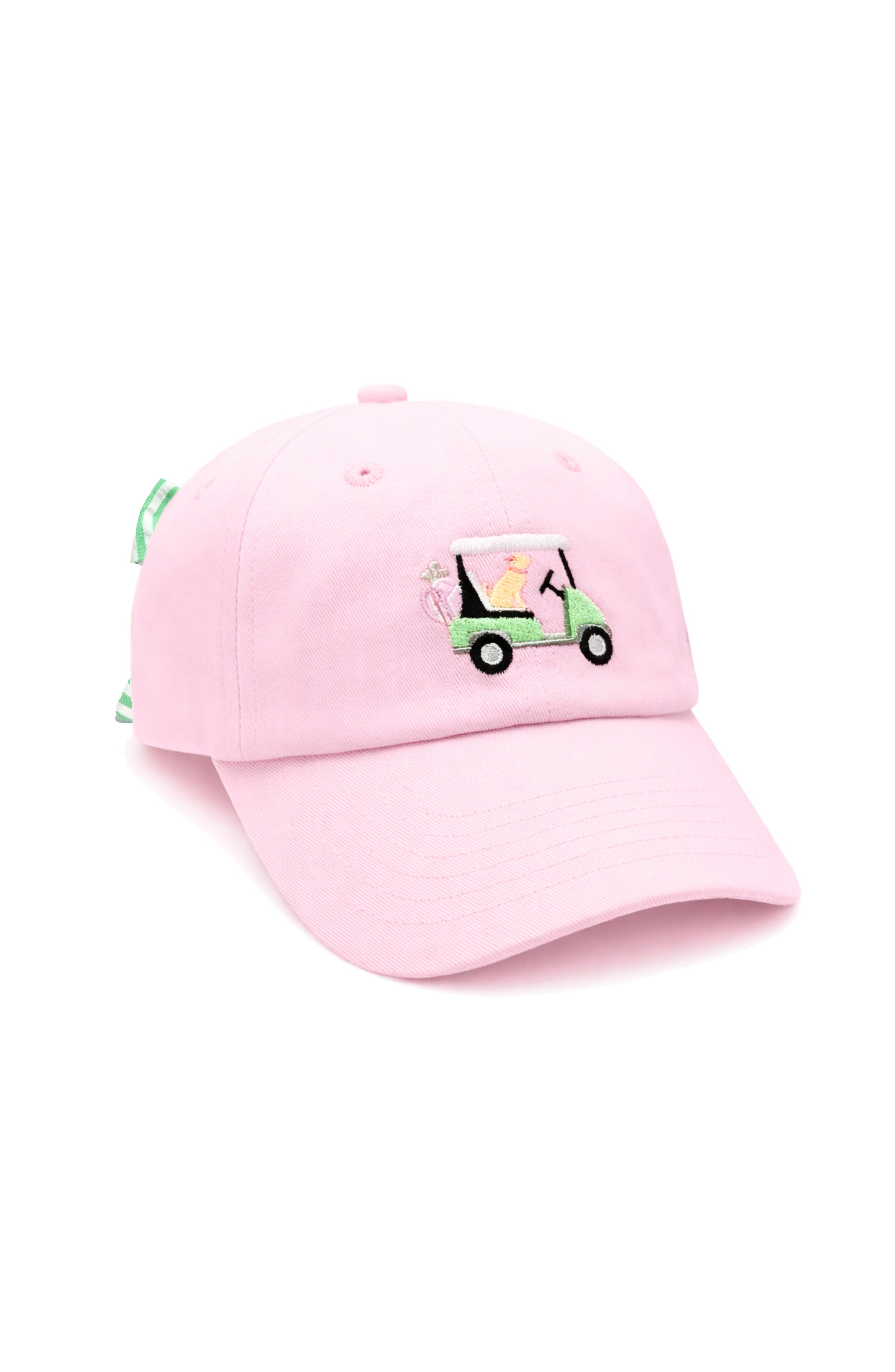 Dog In Golf Cart Bow Baseball Hat