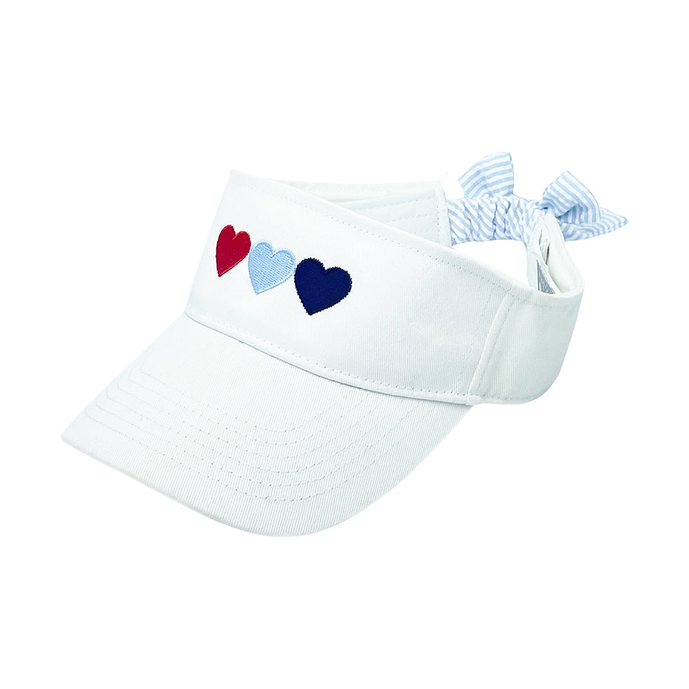 Patriotic Hearts Bow Visor (girls)