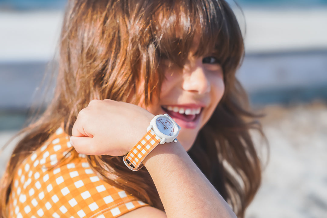 Classic Watches | Silicone + Stainless Steel | Sienna Gingham