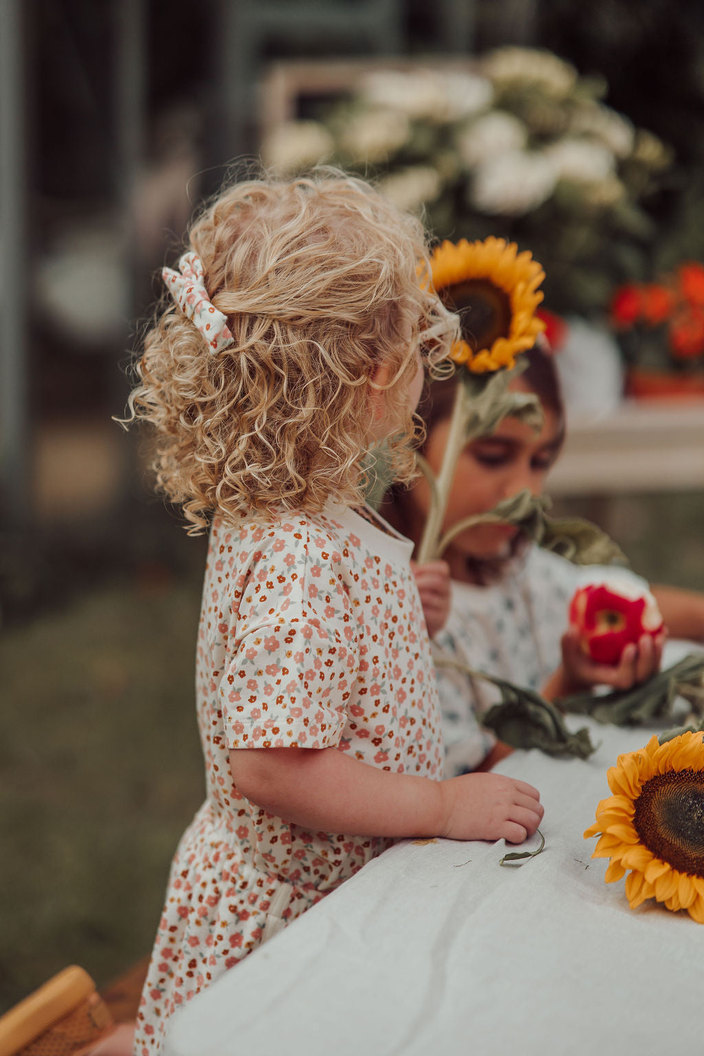 Single Bow Hair Clip | Organic | Sunset Meadow