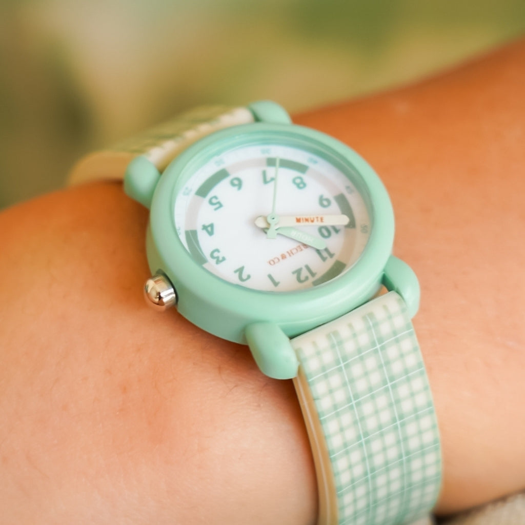 Classic Watches | Silicone + Stainless Steel | Fern Plaid