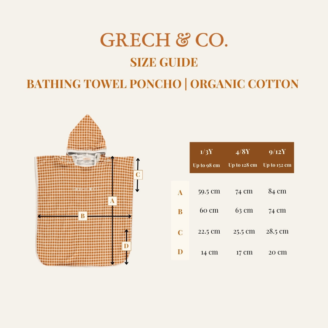 Bathing Towel Poncho | Organic Cotton - Sienna Gingham