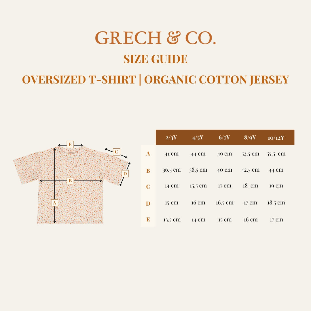 Oversized T-shirt | Organic Cotton Jersey - Sunset Meadow