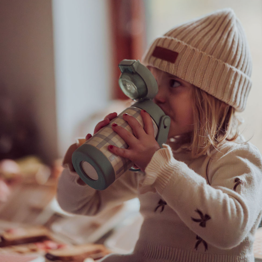 Sip + Chug 2 In 1 Thermo Water Bottle 12 Oz. | Fern Plaid