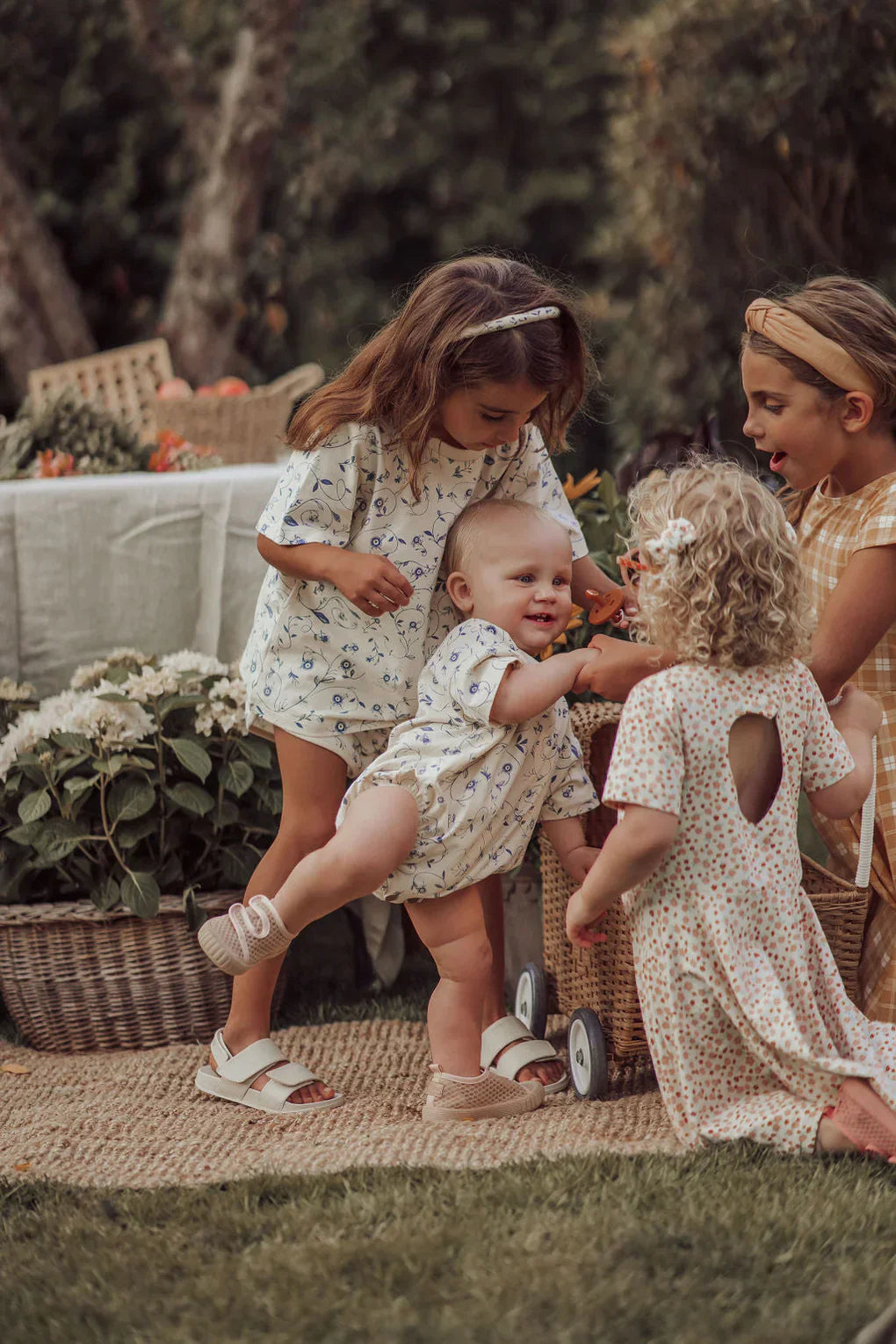 Bubble Romper | Organic Cotton Jersey - Fern Plaid