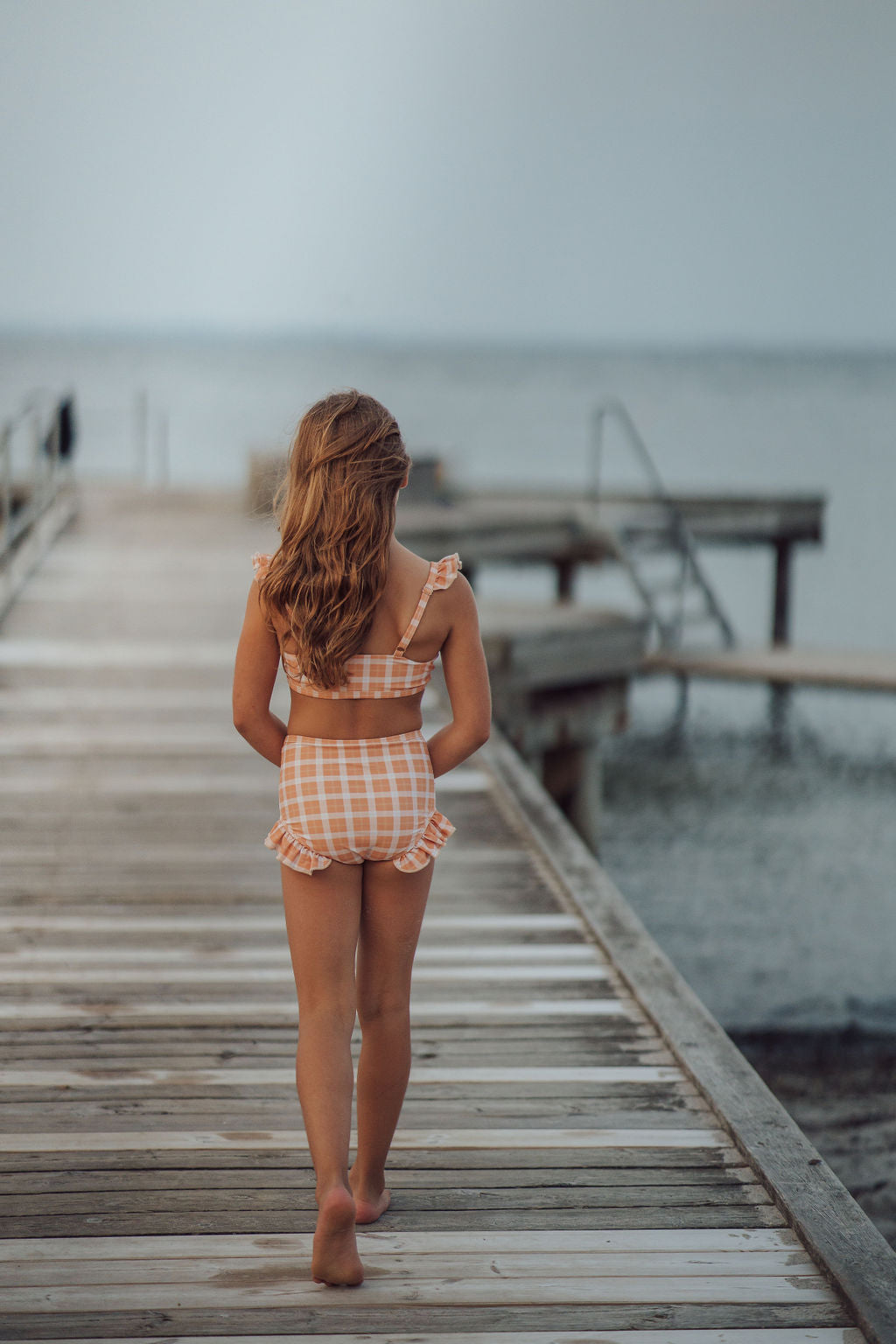 Ruffle 2 Piece Bikini | Upf + Recycled - Buckwheat Plaid