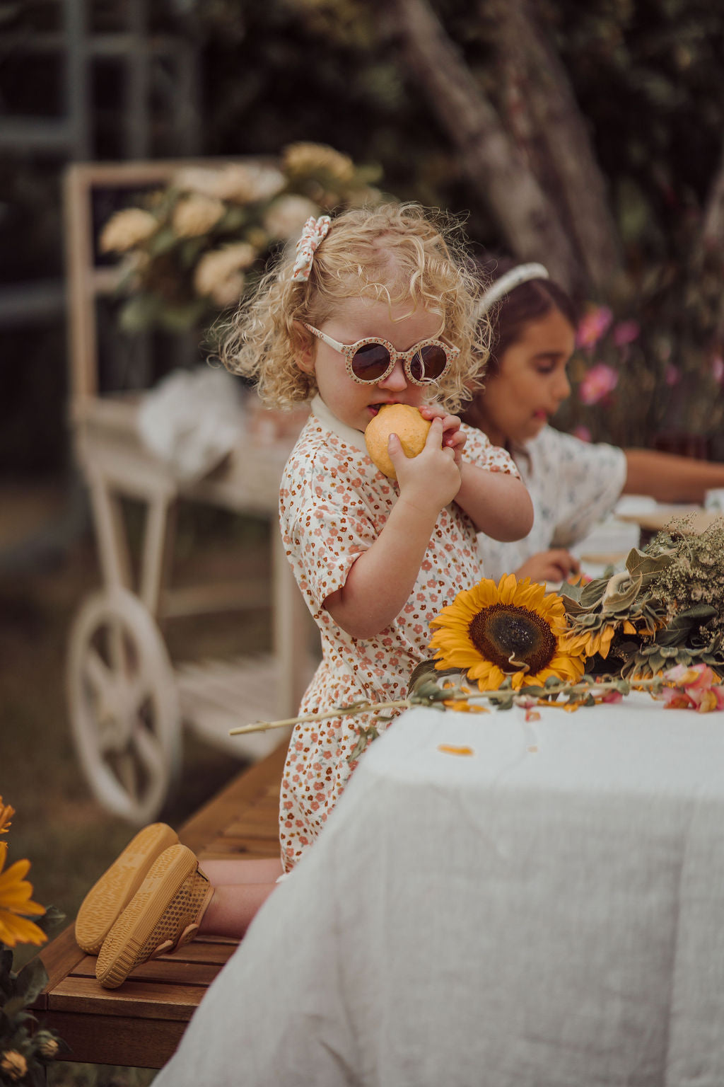 Retro Shorts | Organic Cotton Terry - Sunset Meadow