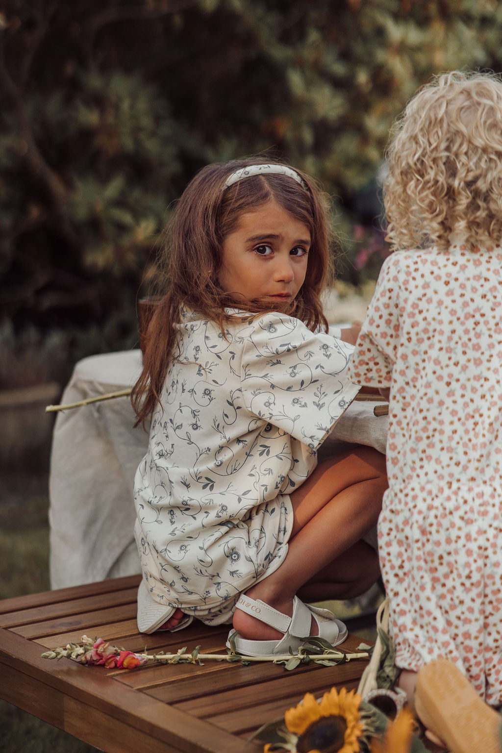 Retro Shorts | Organic Cotton Terry - Scandi Floral