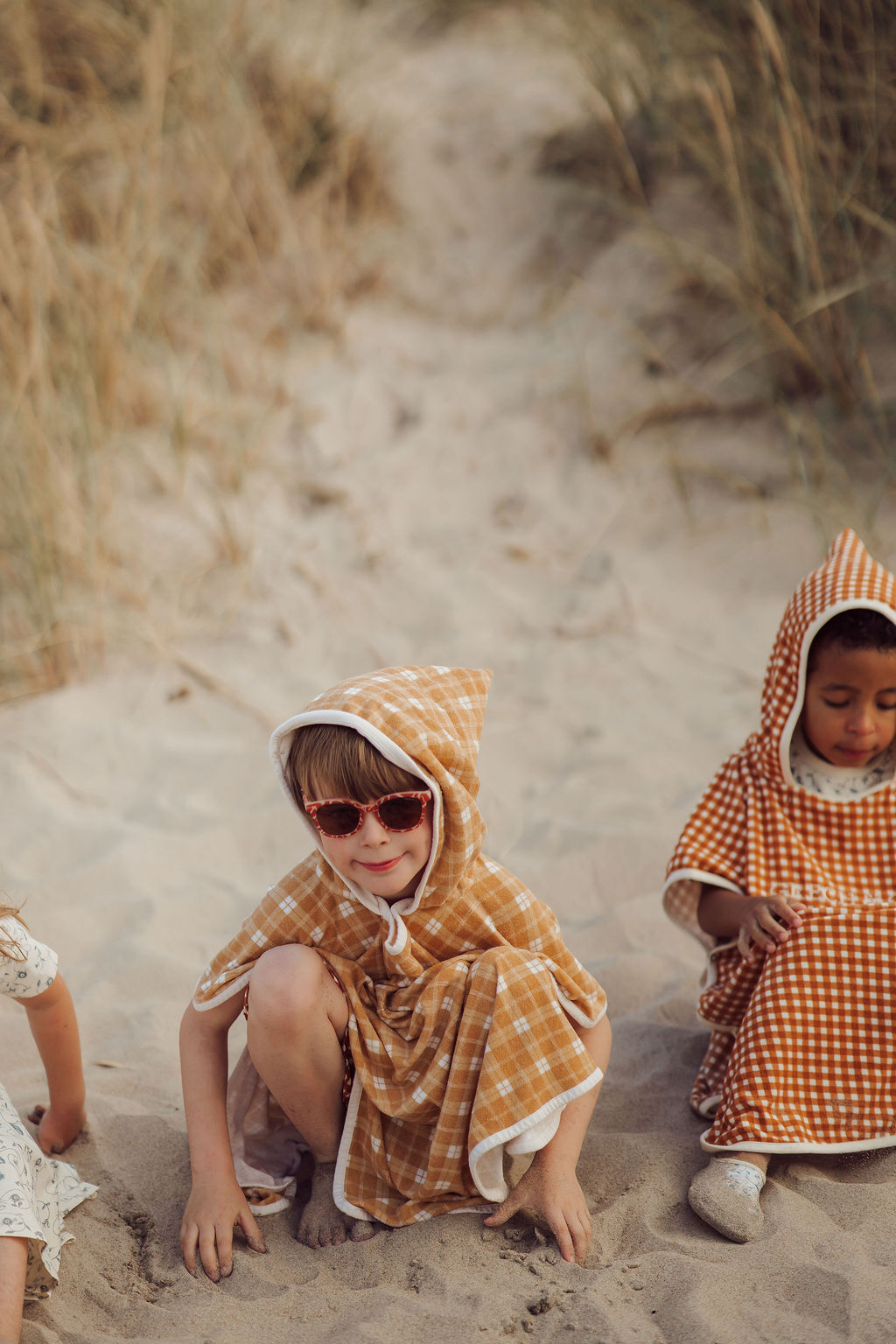 Bathing Towel Poncho | Organic Cotton - Sienna Gingham