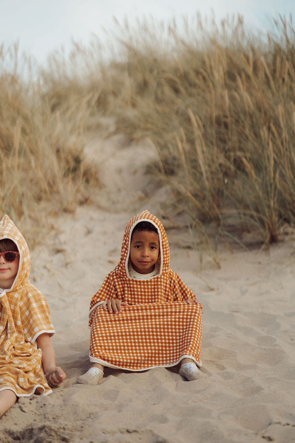 Bathing Towel Poncho | Organic Cotton - Sienna Gingham