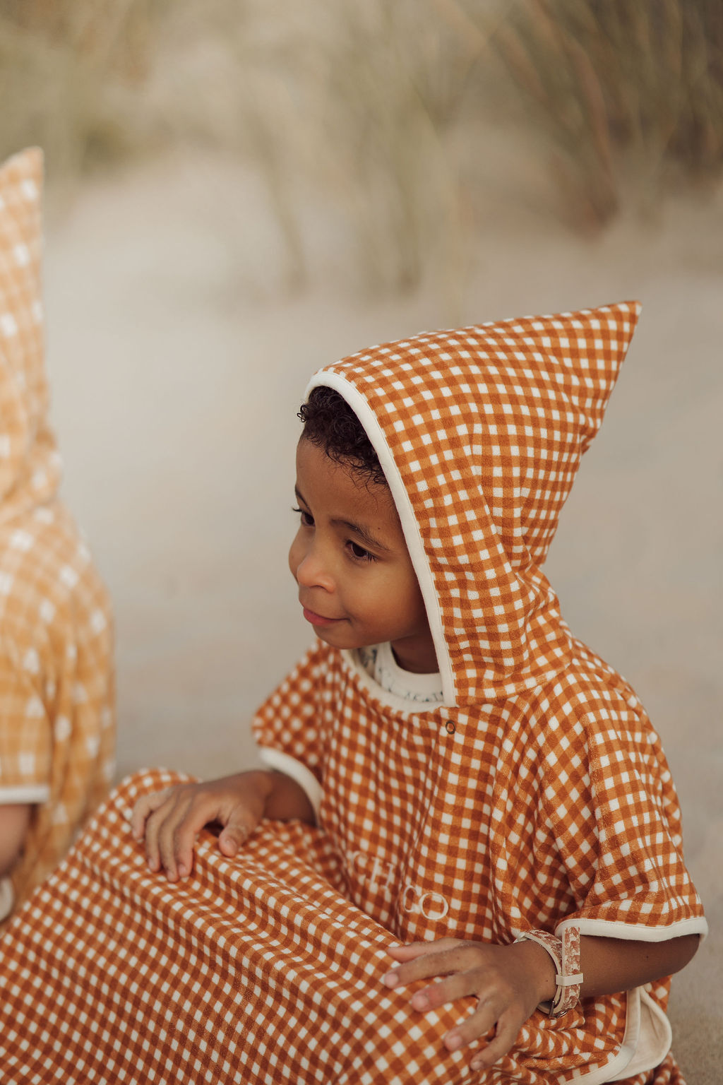 Bathing Towel Poncho | Organic Cotton - Sienna Gingham