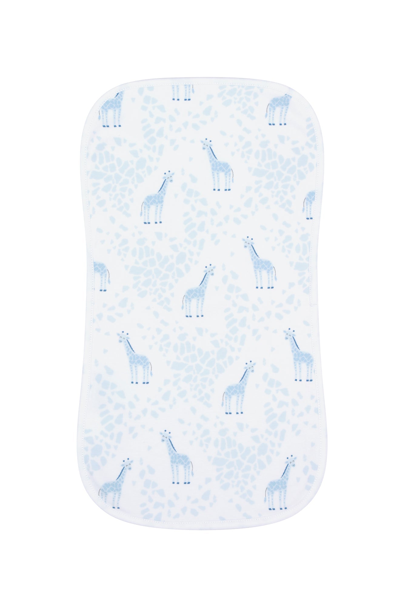 Blue Giraffe Print Burp Cloth