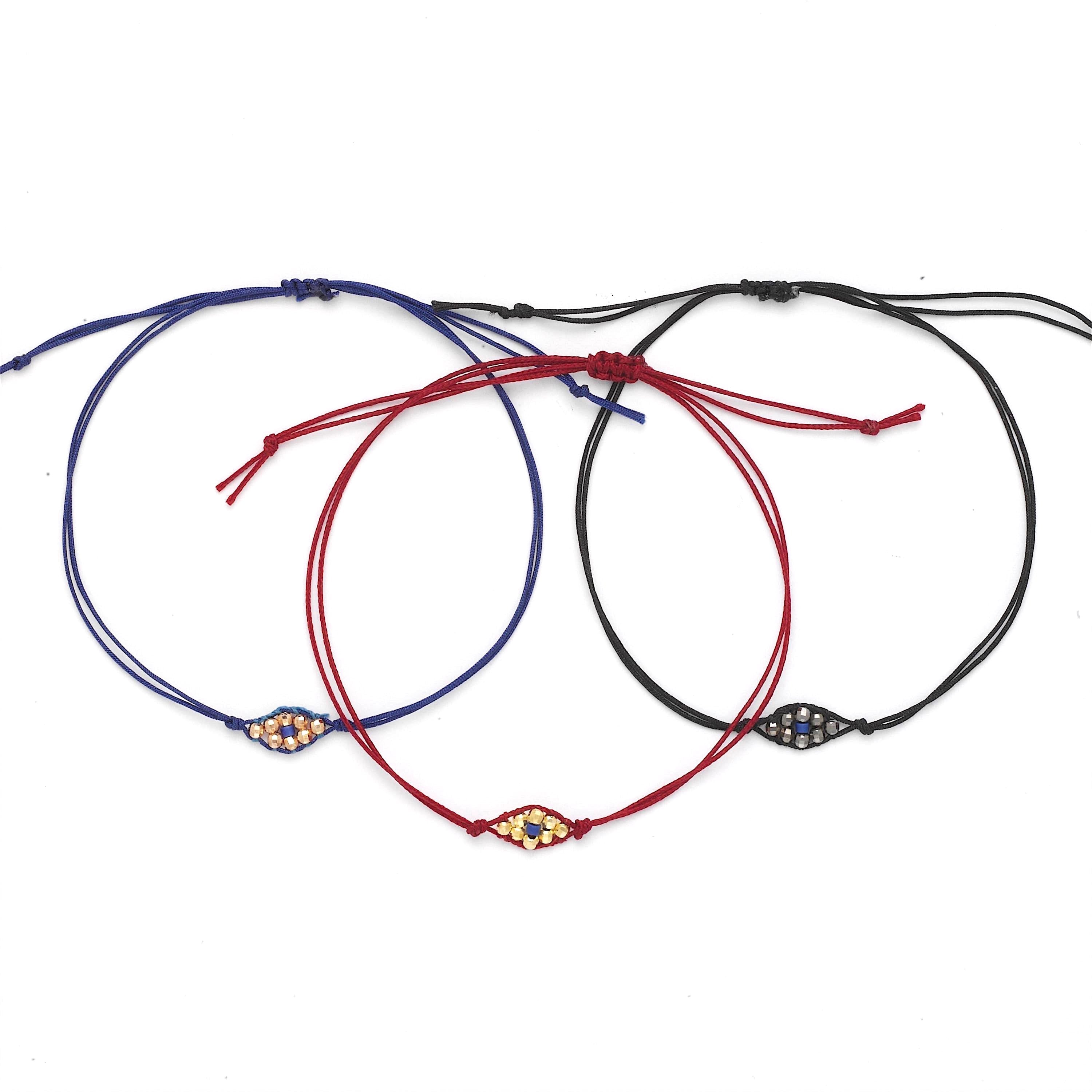 Red Sterling Silver Evil Eye Bracelet