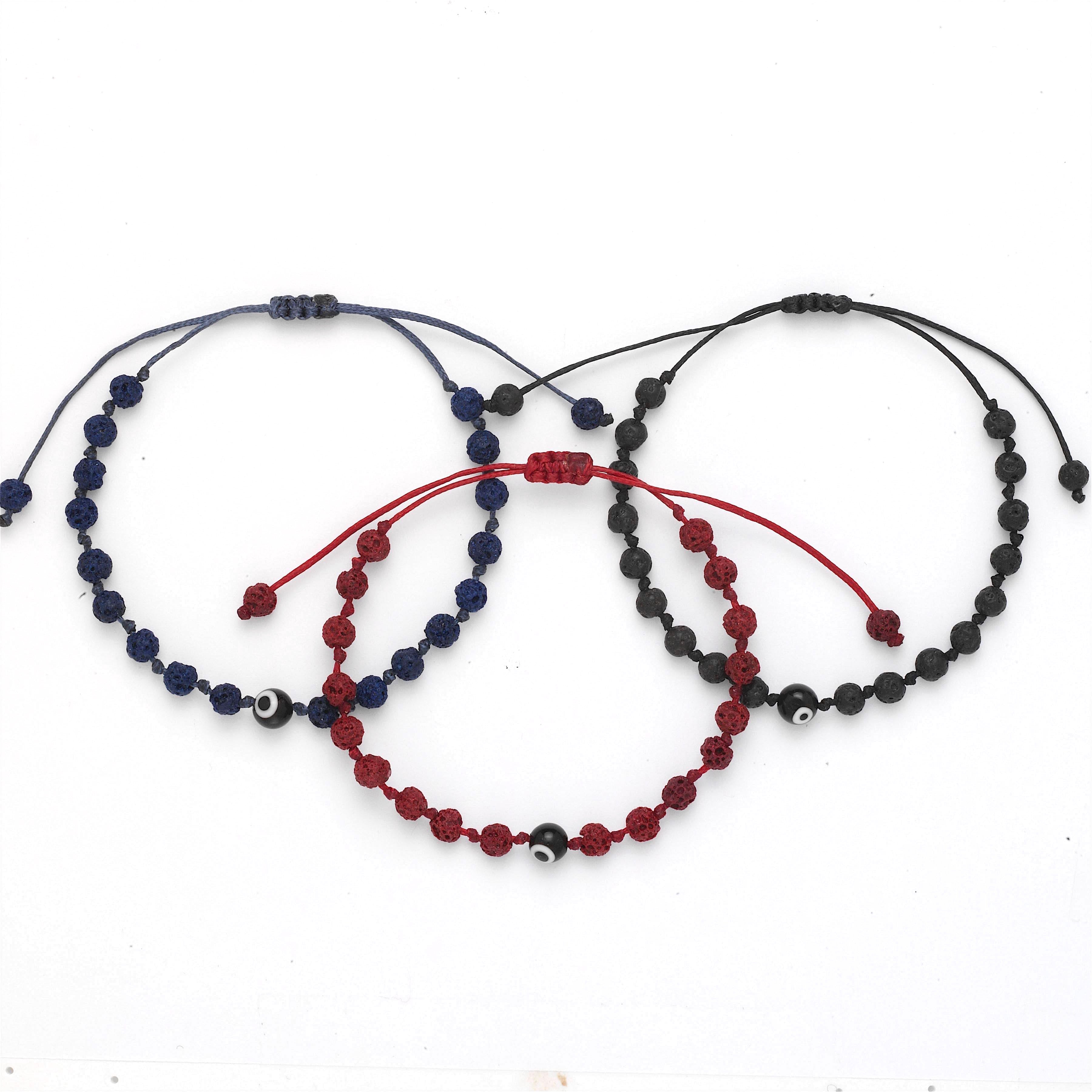Evil Eye Lava Bracelet