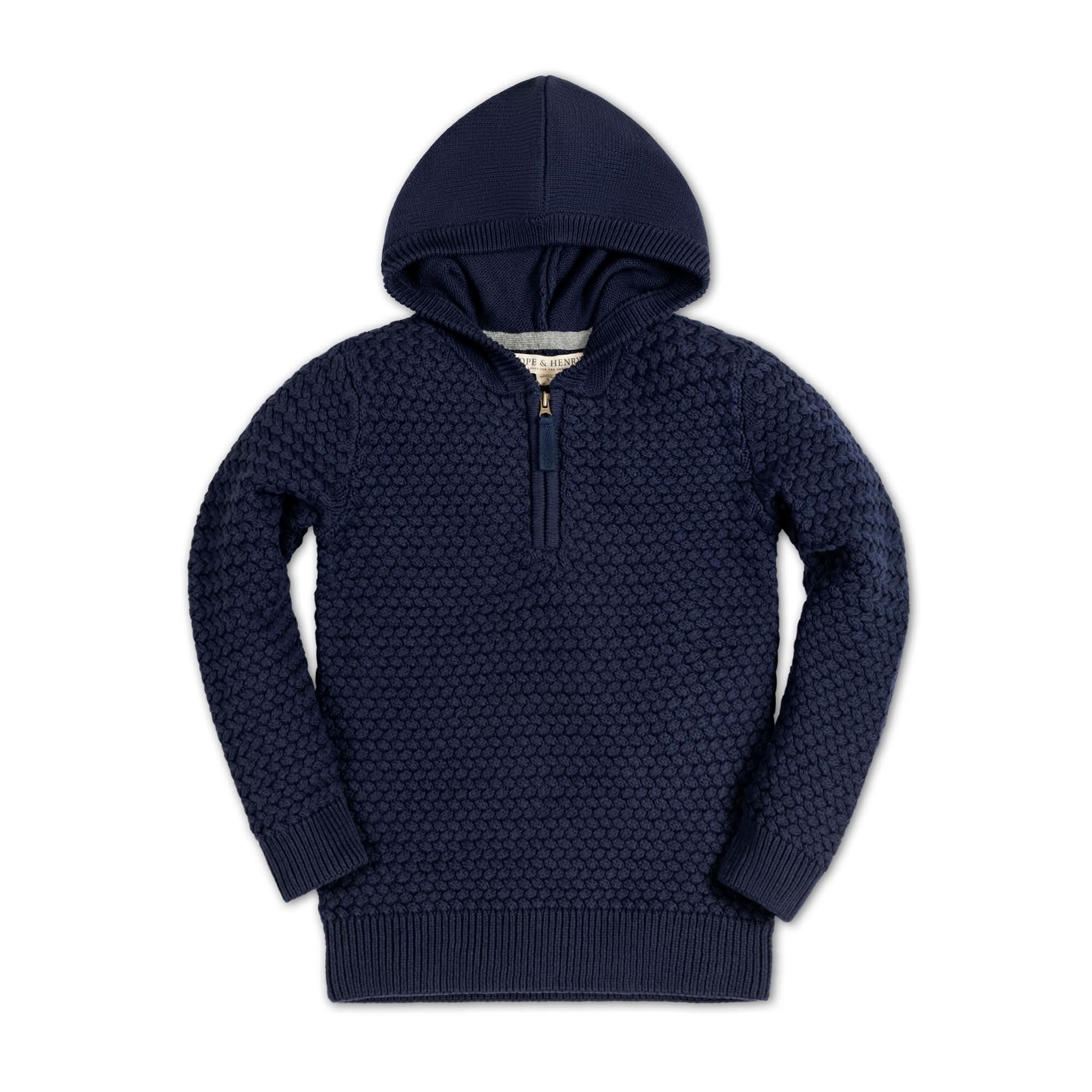 Hooded Half Zip Organic Sweater