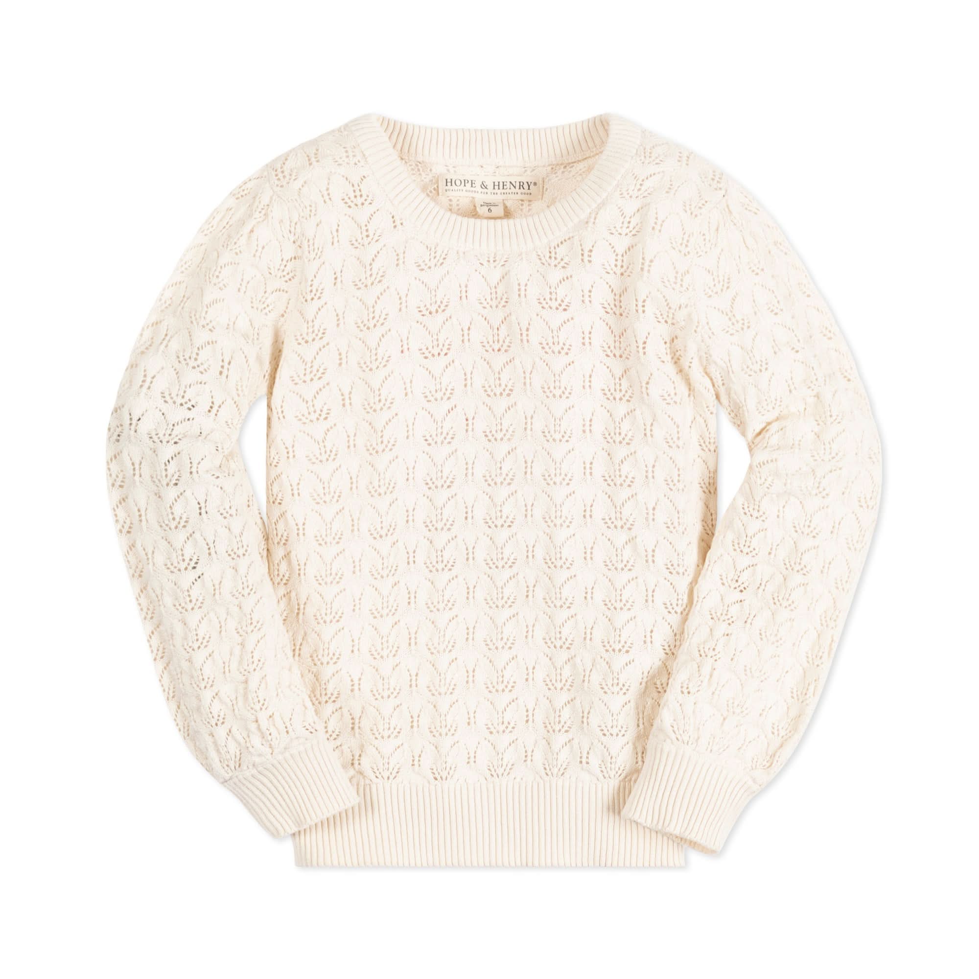 Balloon Sleeve Organic Pointelle Sweater - Baby