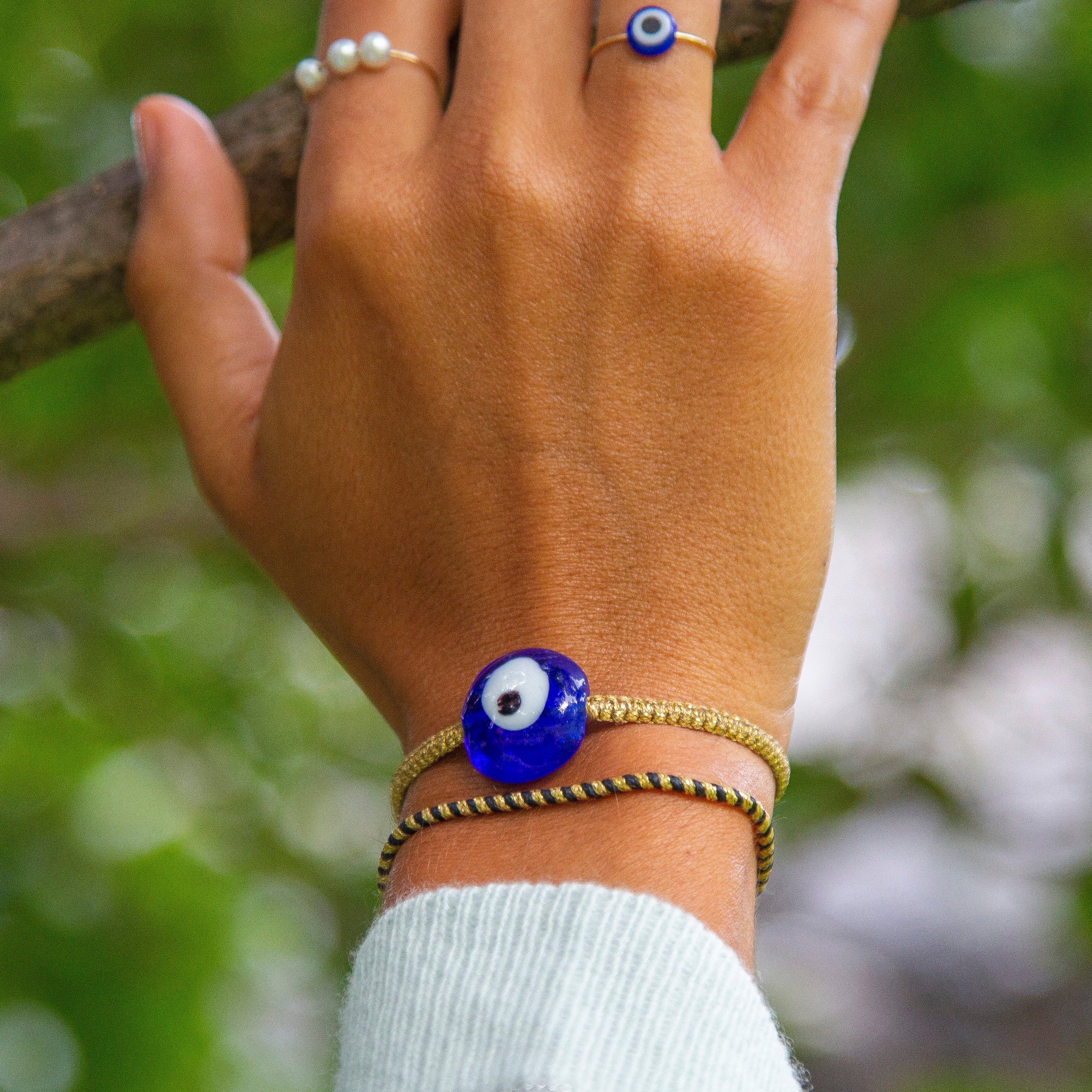 Blue Ceramic Evil Eye Bracelet