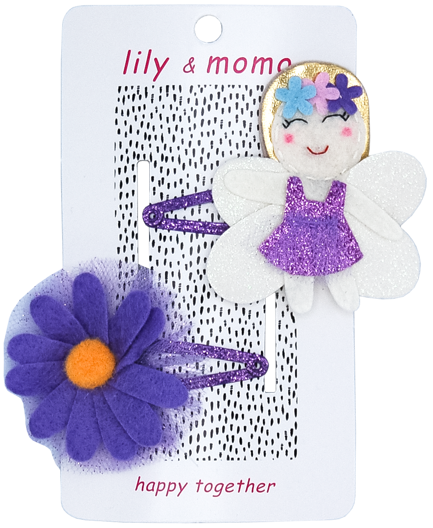 Garden Fairy Hair Clips- Pretty Purple