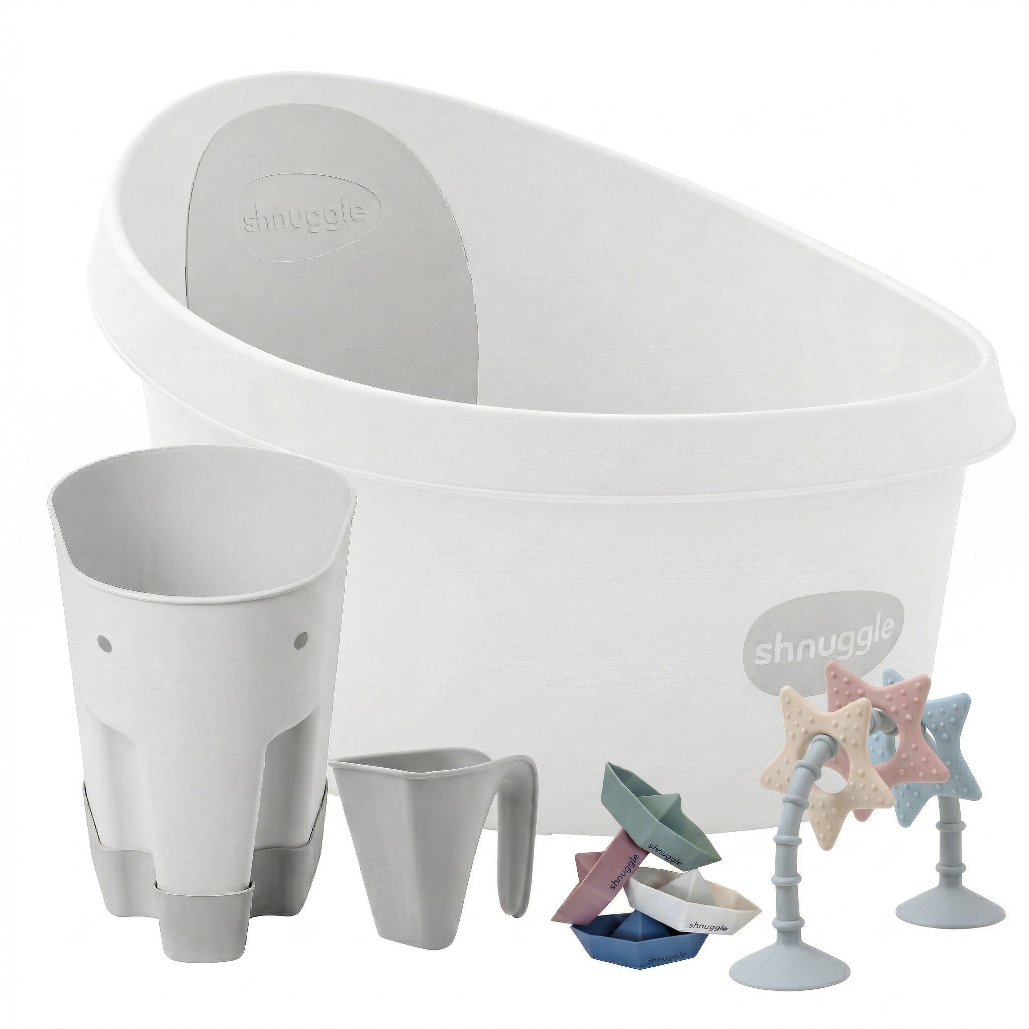 Shnuggle Splash & Play Bundle: Toddler Bath & Accessories Bundle - 5-piece Set For Fun & Safe Bath Times