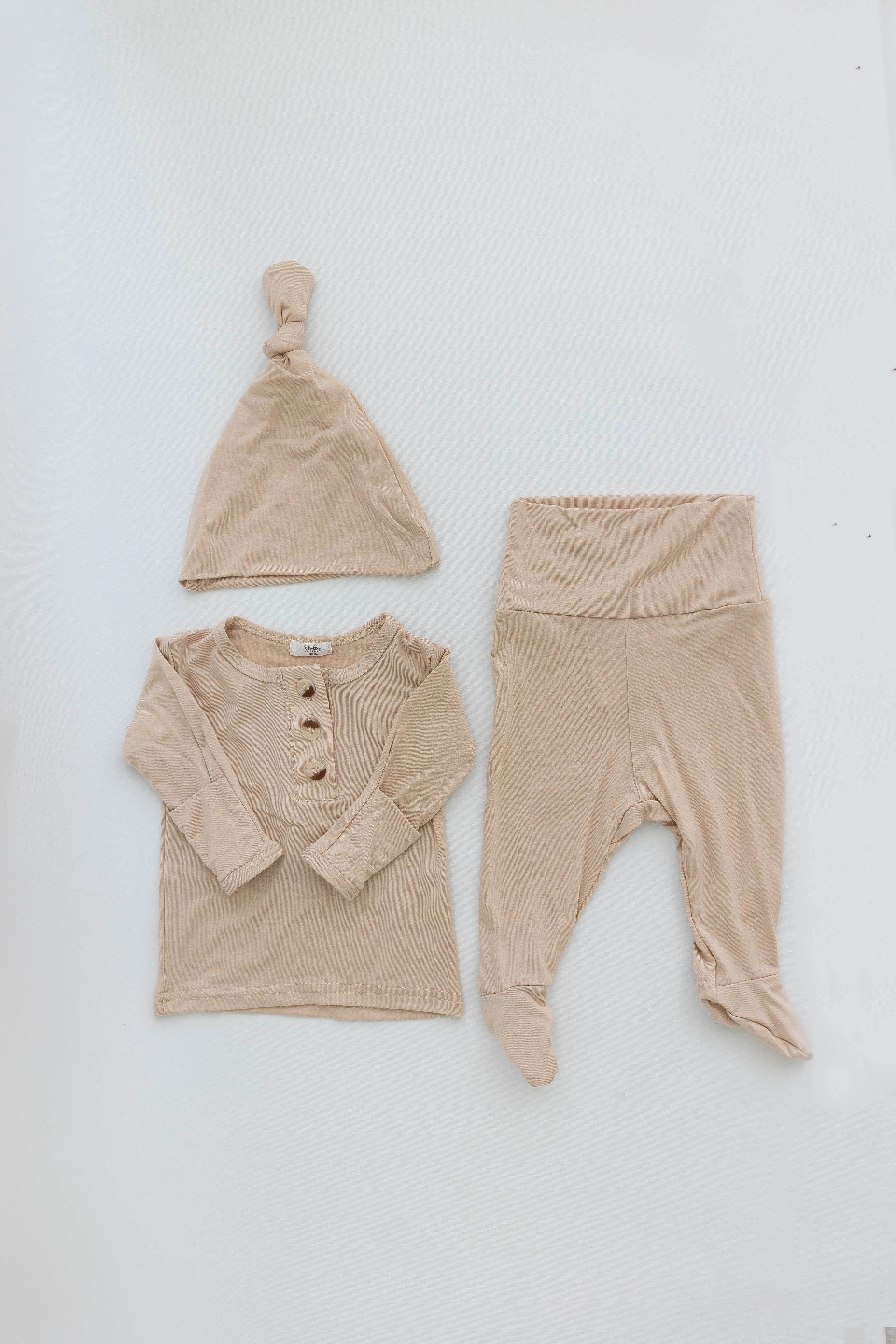 Top And Bottom Outfit Set (newborn-12 Months Sizes) Sand