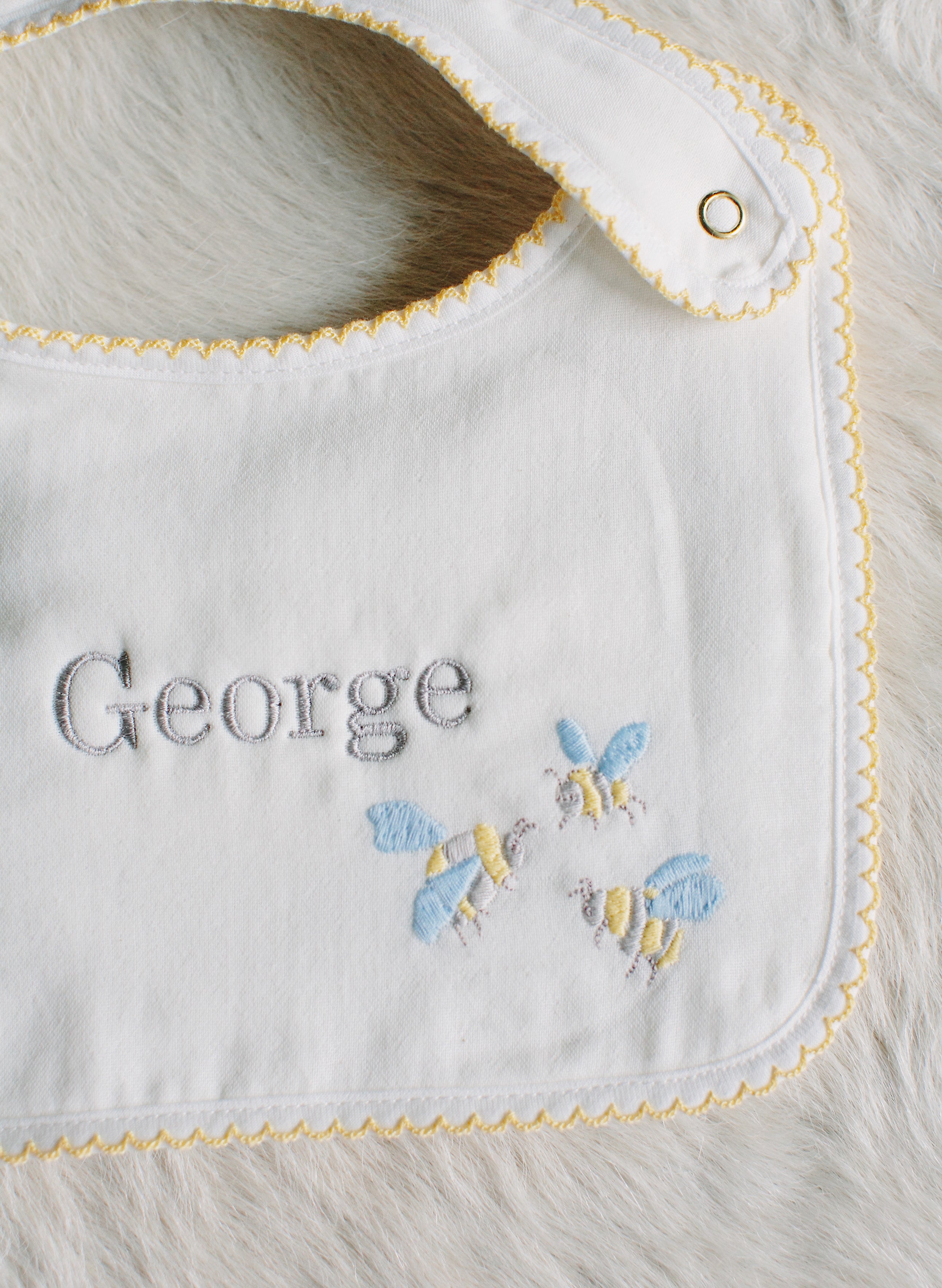 Embroidered Bee Bib