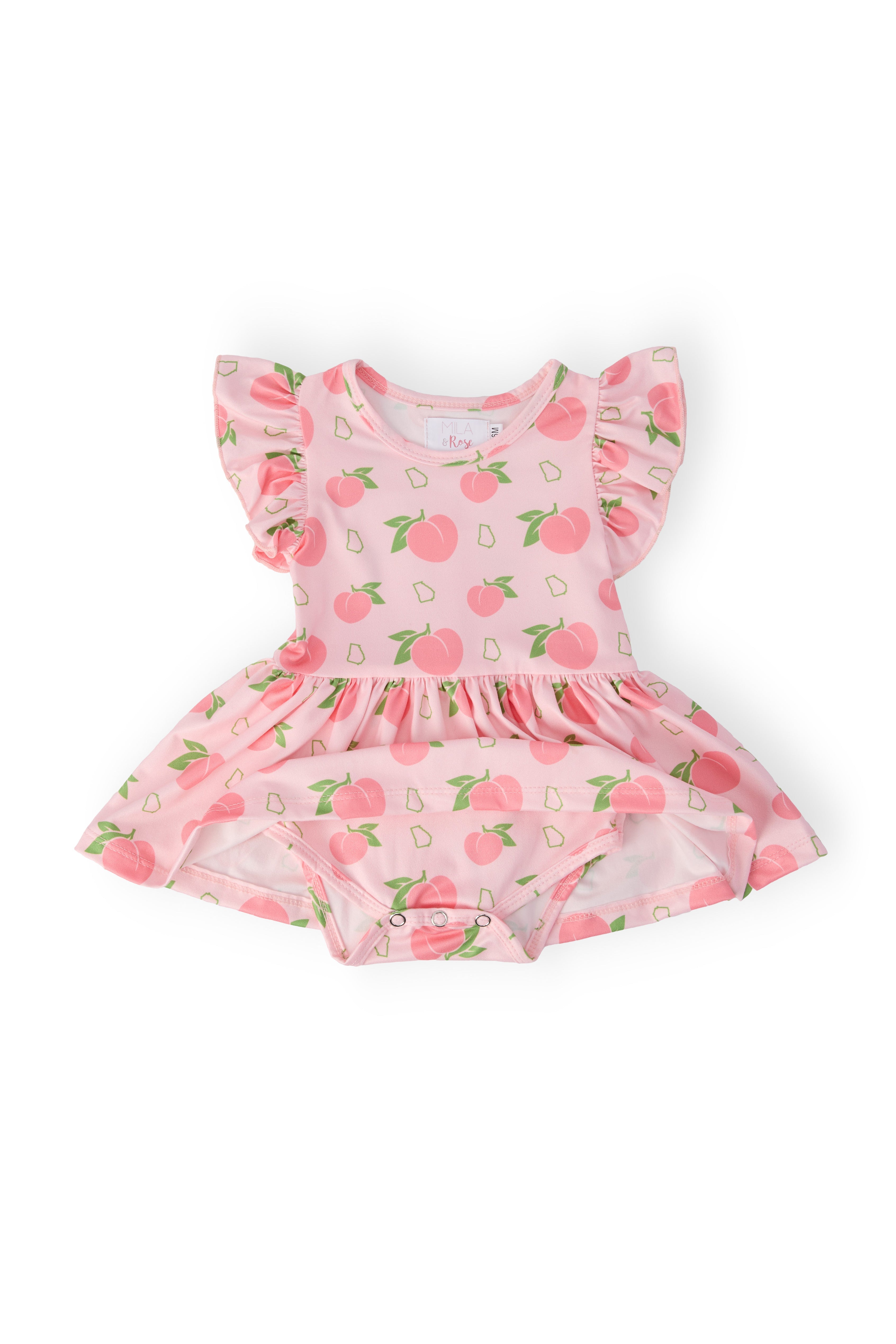 Georgia Peach S/s Flutter Twirl Bodysuit