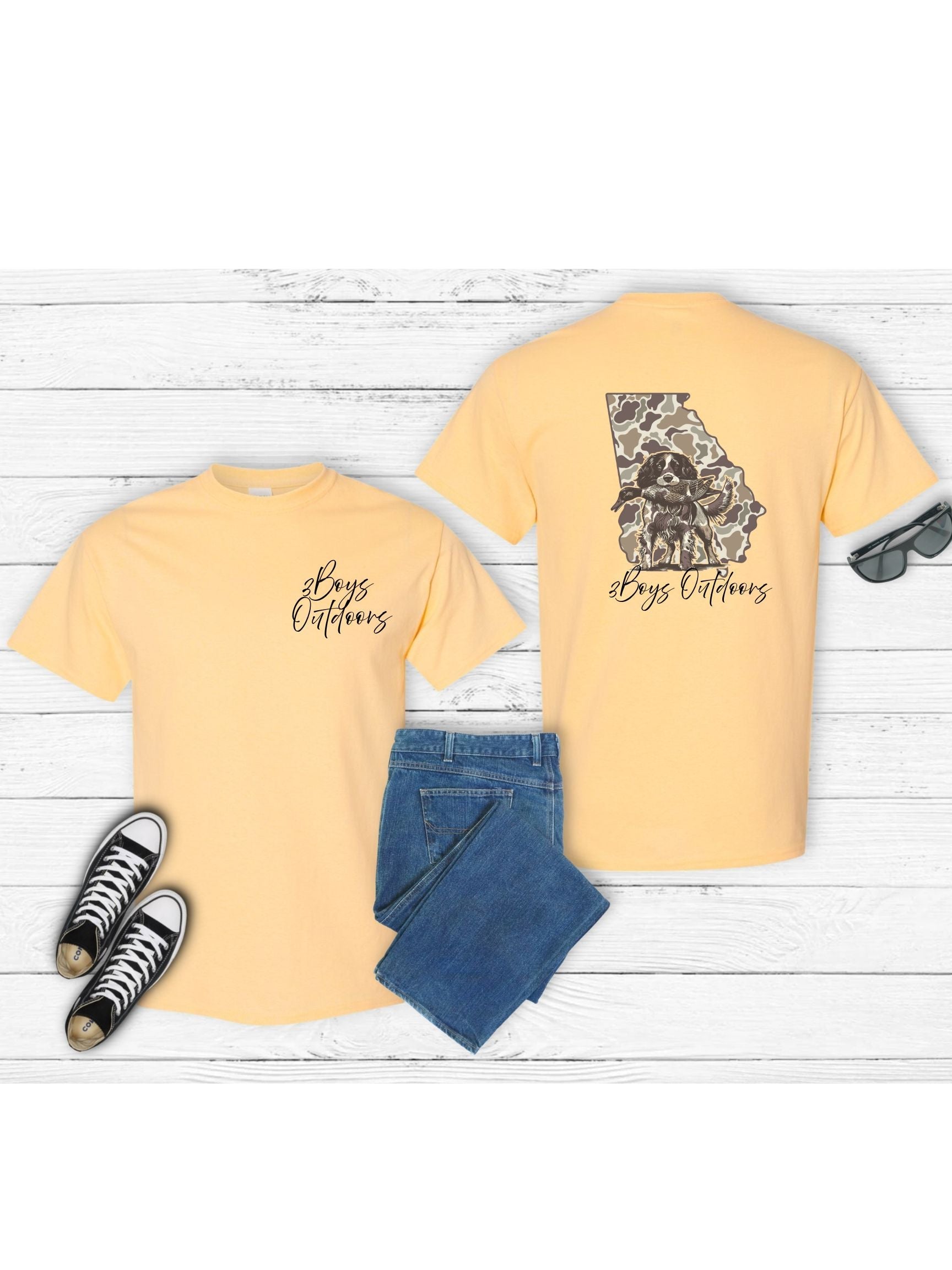 3boys Outdoors Camo Georgia State Dog With Mallard