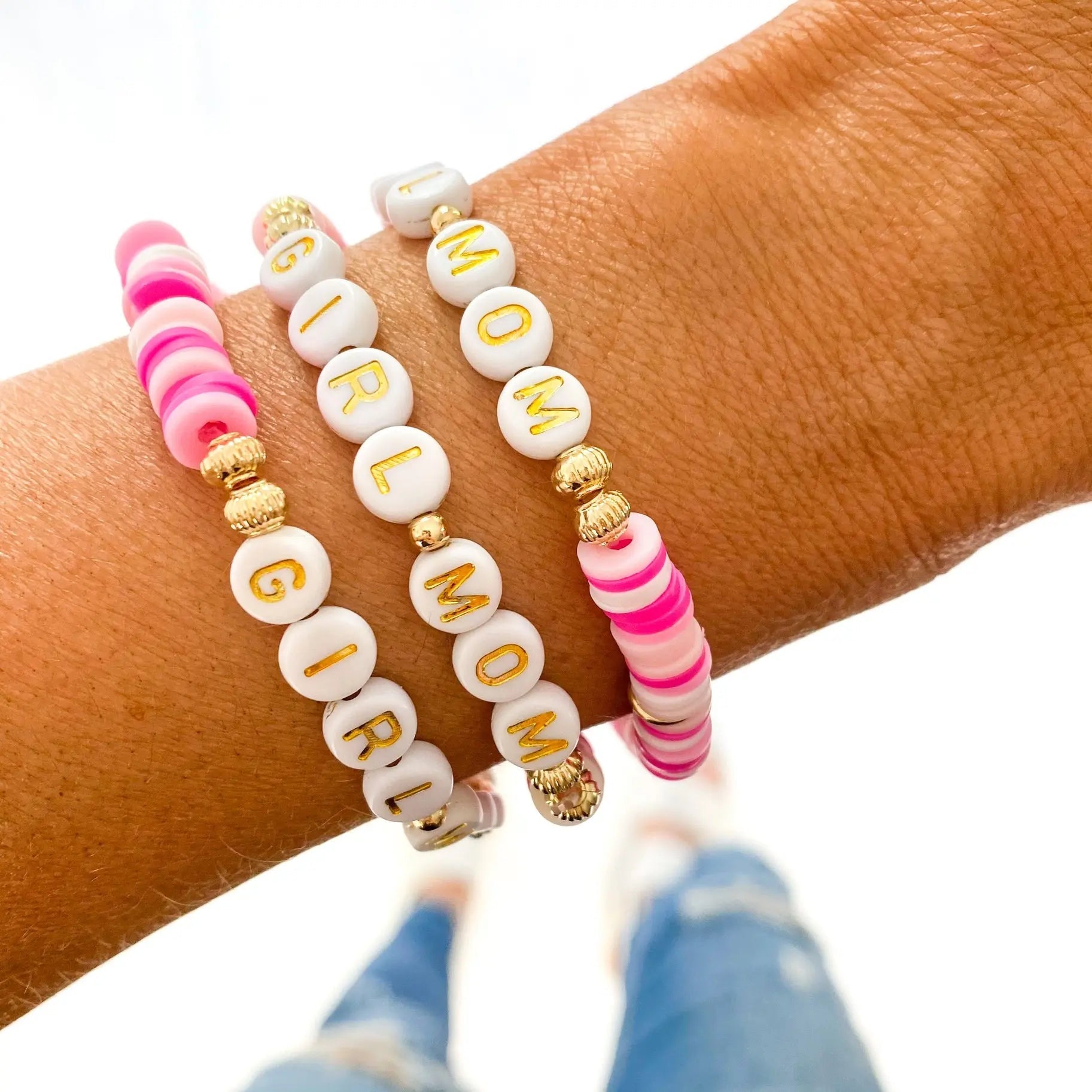 Girl Mom Heishi Bracelet By Savvy Bling