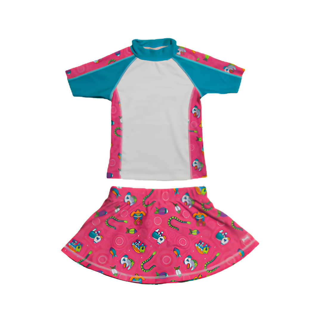 Girls 2-6 Short Sleeve Rashguard Set