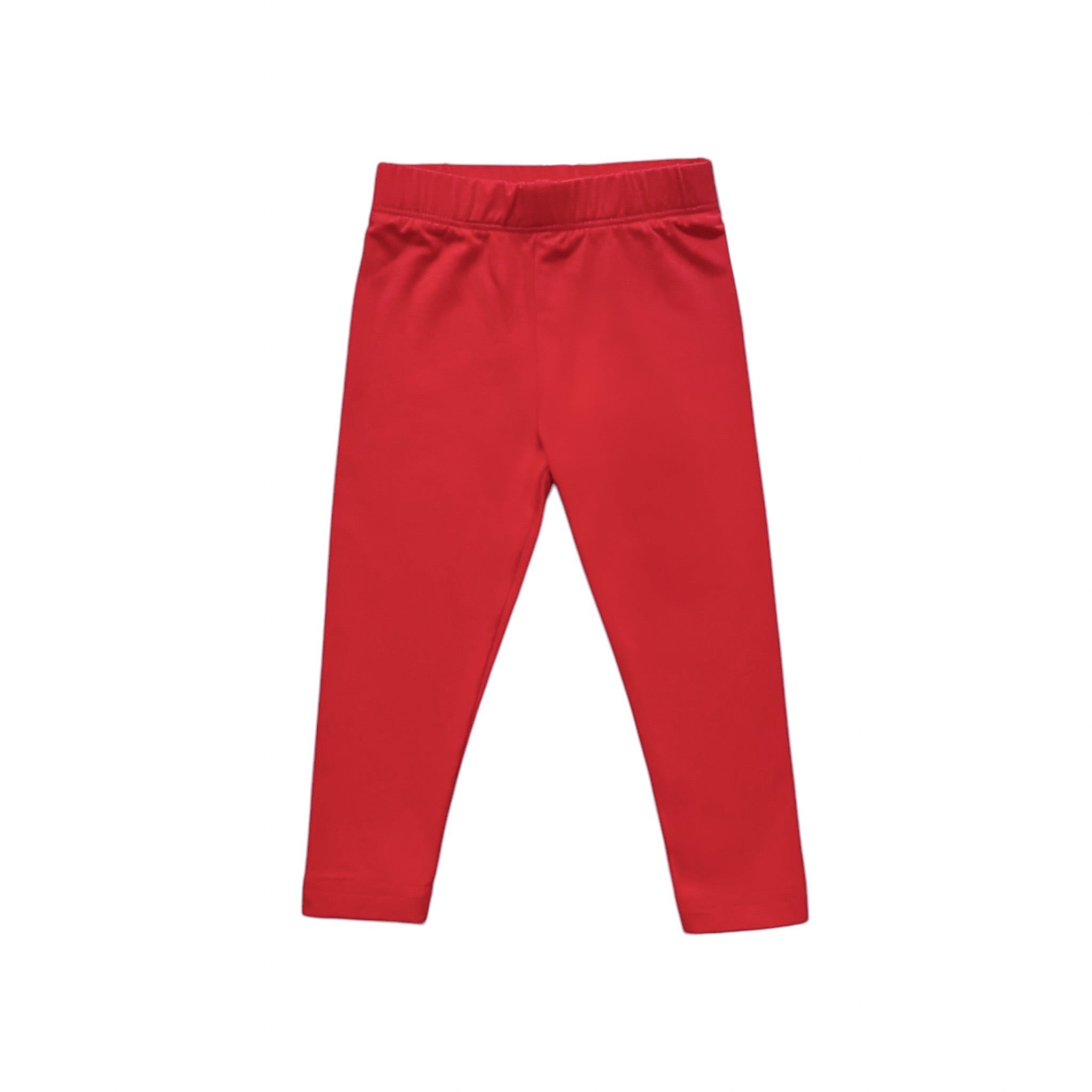 Girls' Basic Everyday Bamboo Leggings In Cherry Red
