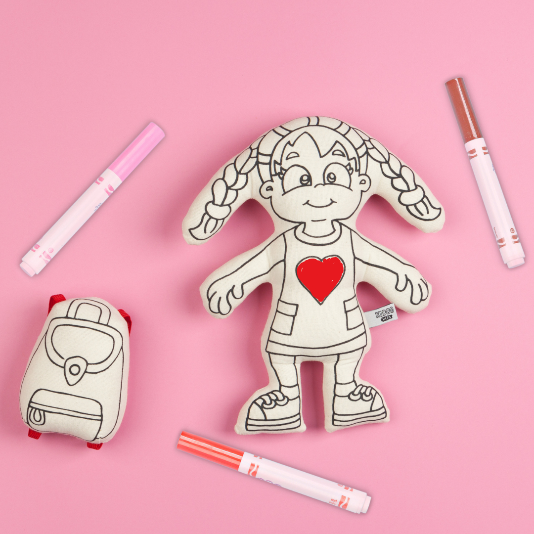 : Girl With Braids - Colorable And Washable Doll For Creative Play