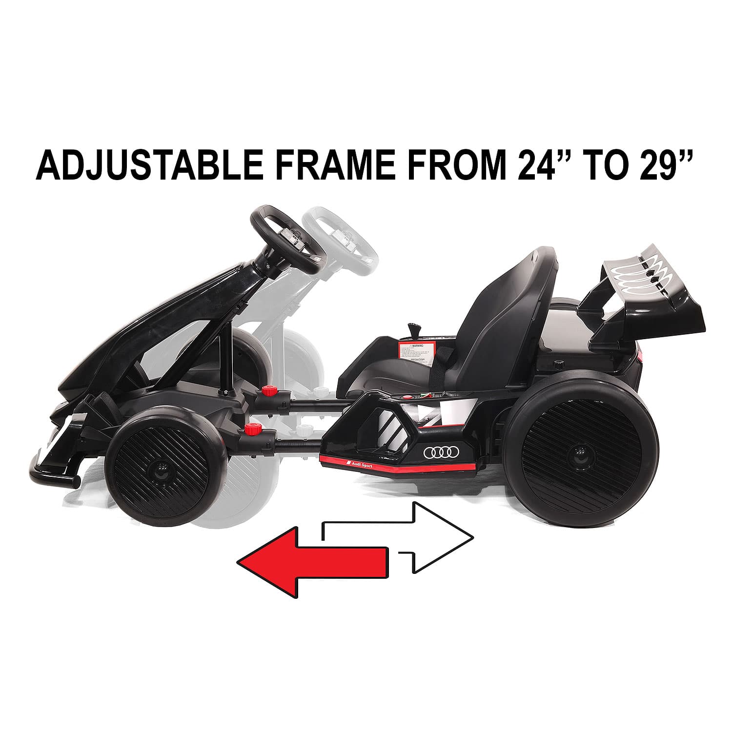 Audi Sport 24v Big Kids Drifting Ride-on Go Kart | Black