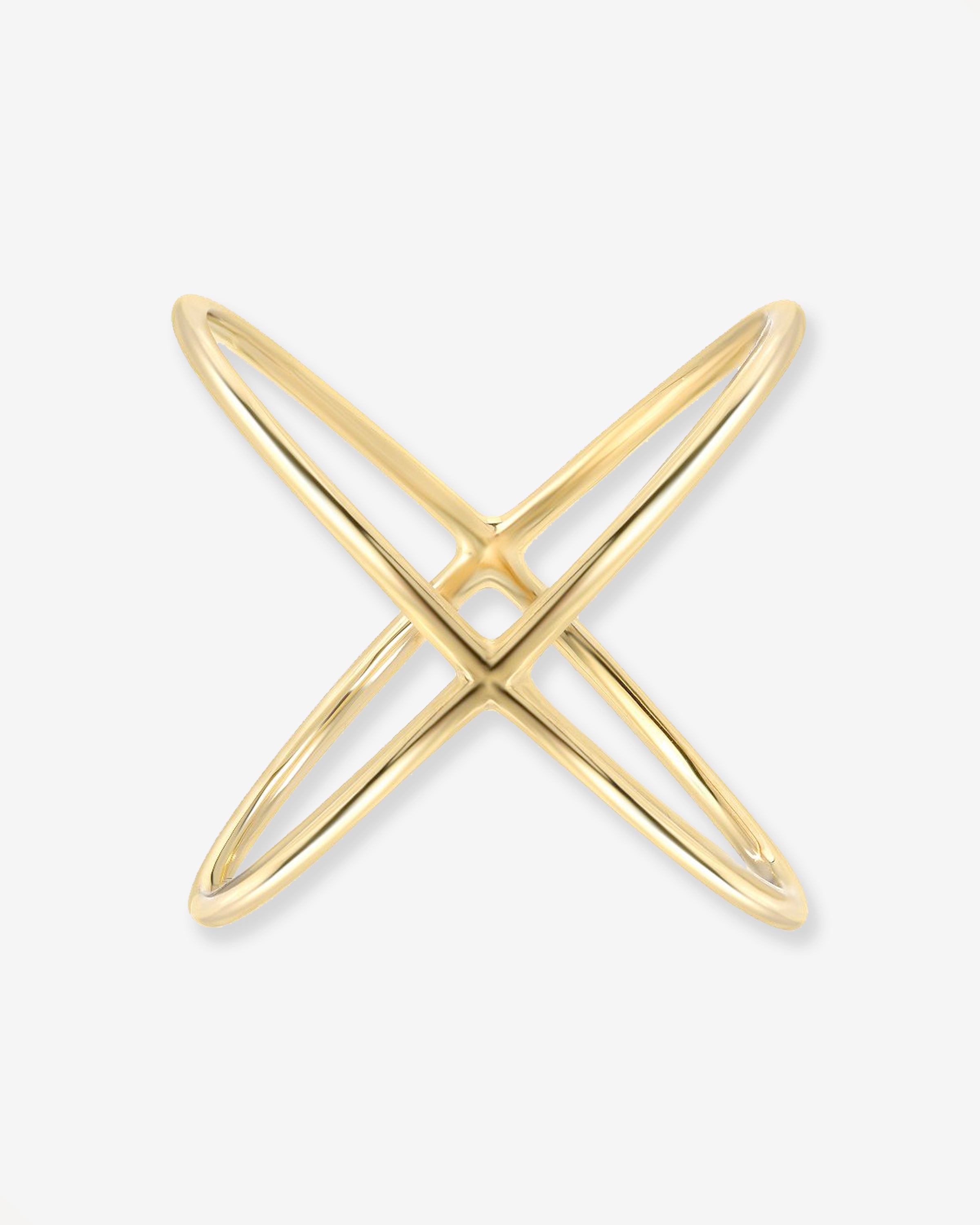 14k Gold Large X Ring