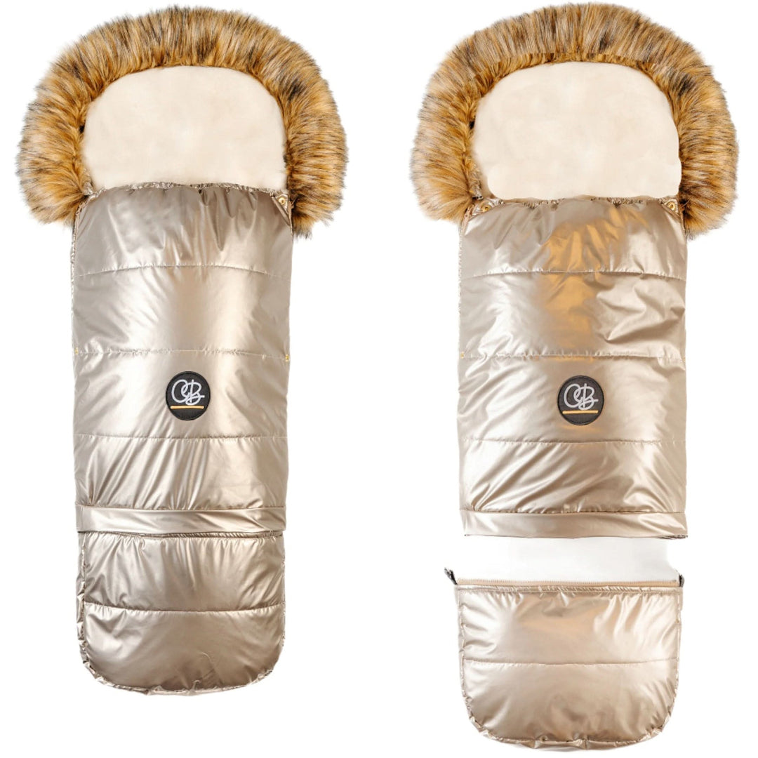Pastel Gold Organic Premium Beige Wool Adjustable Footmuff