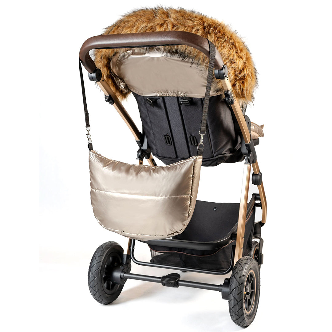 Pastel Gold Organic Premium Beige Wool Adjustable Footmuff