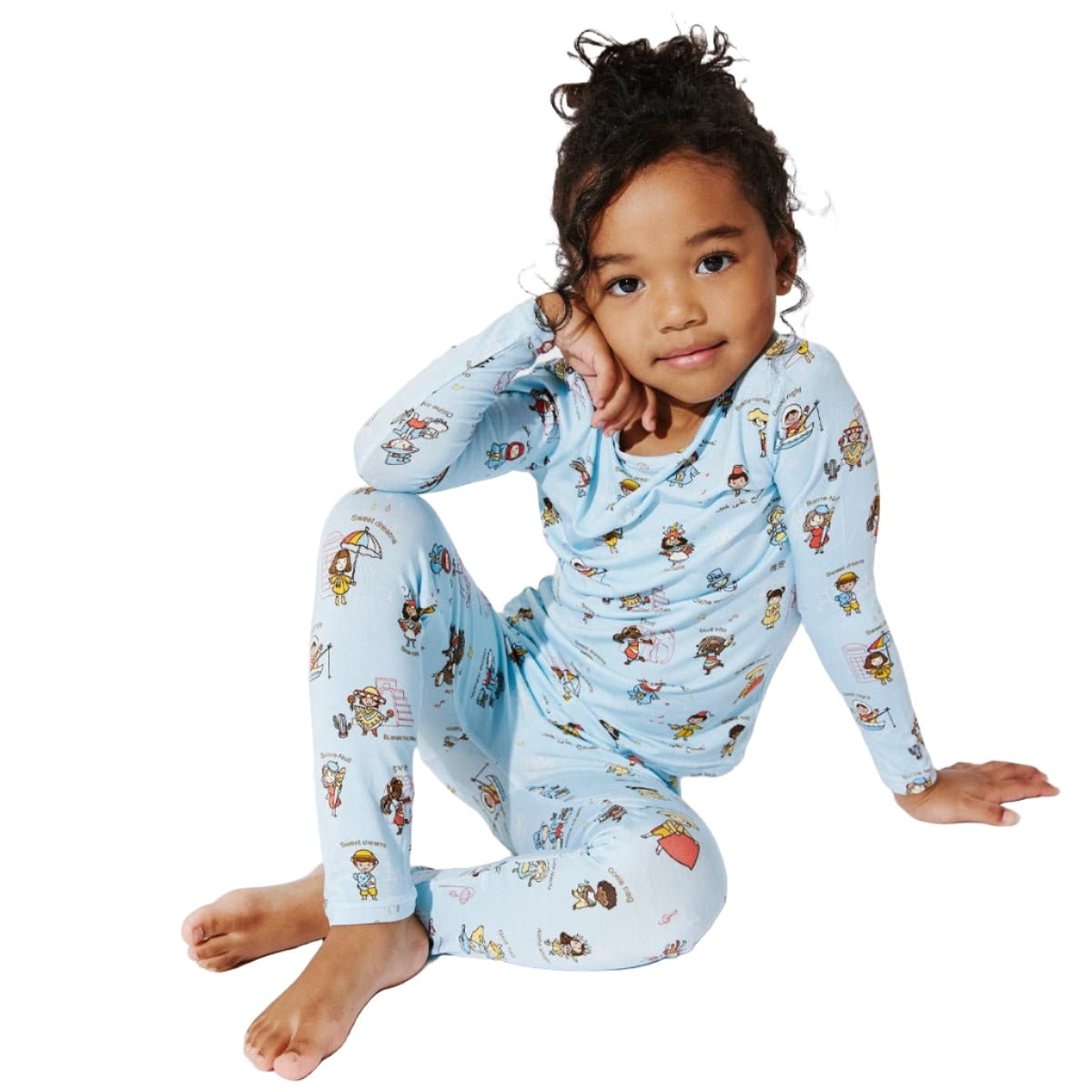 Bellabu Bear Bamboo Kids Pajamas – Blue Printed Sleepwear