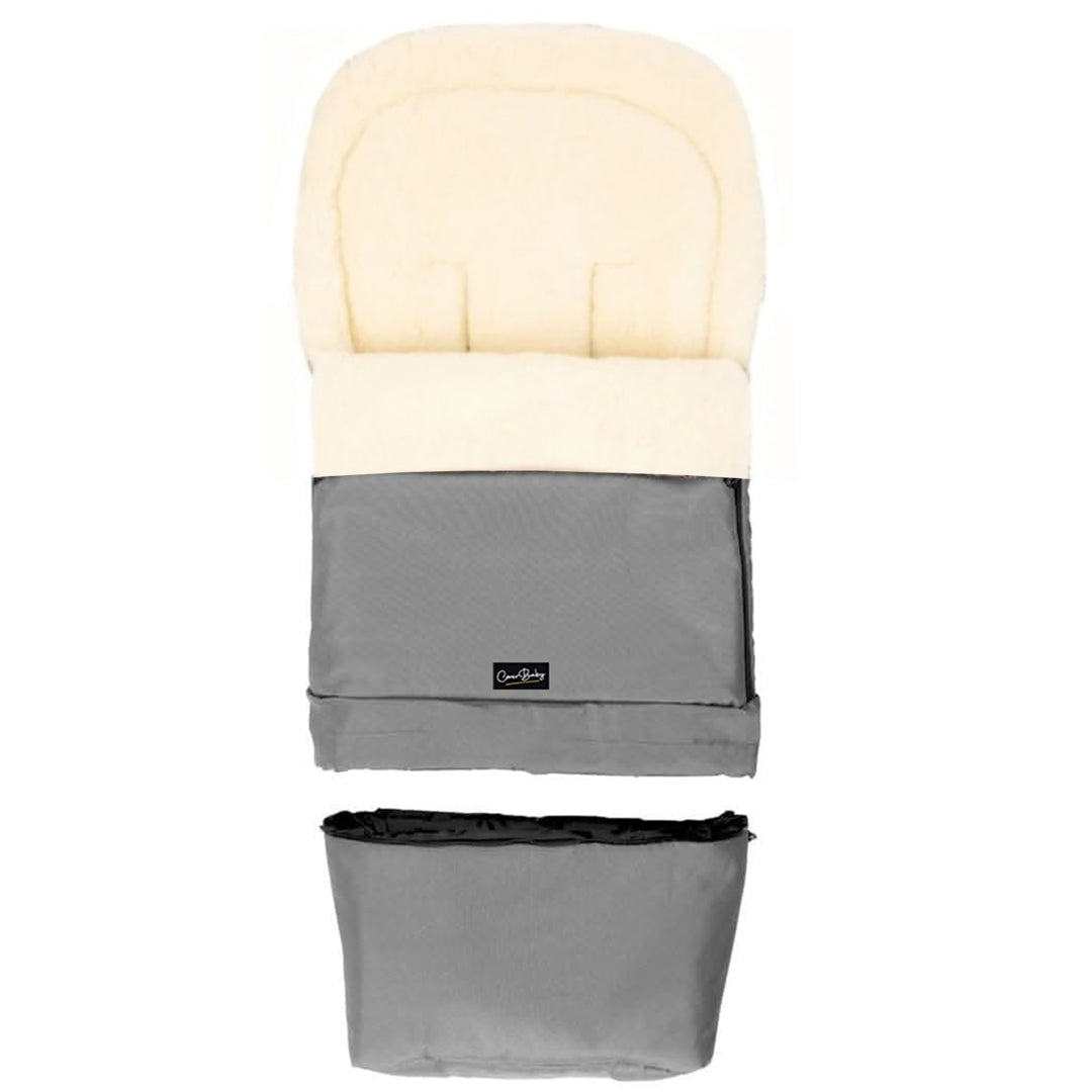 Gray Organic Wool Adjustable Footmuff