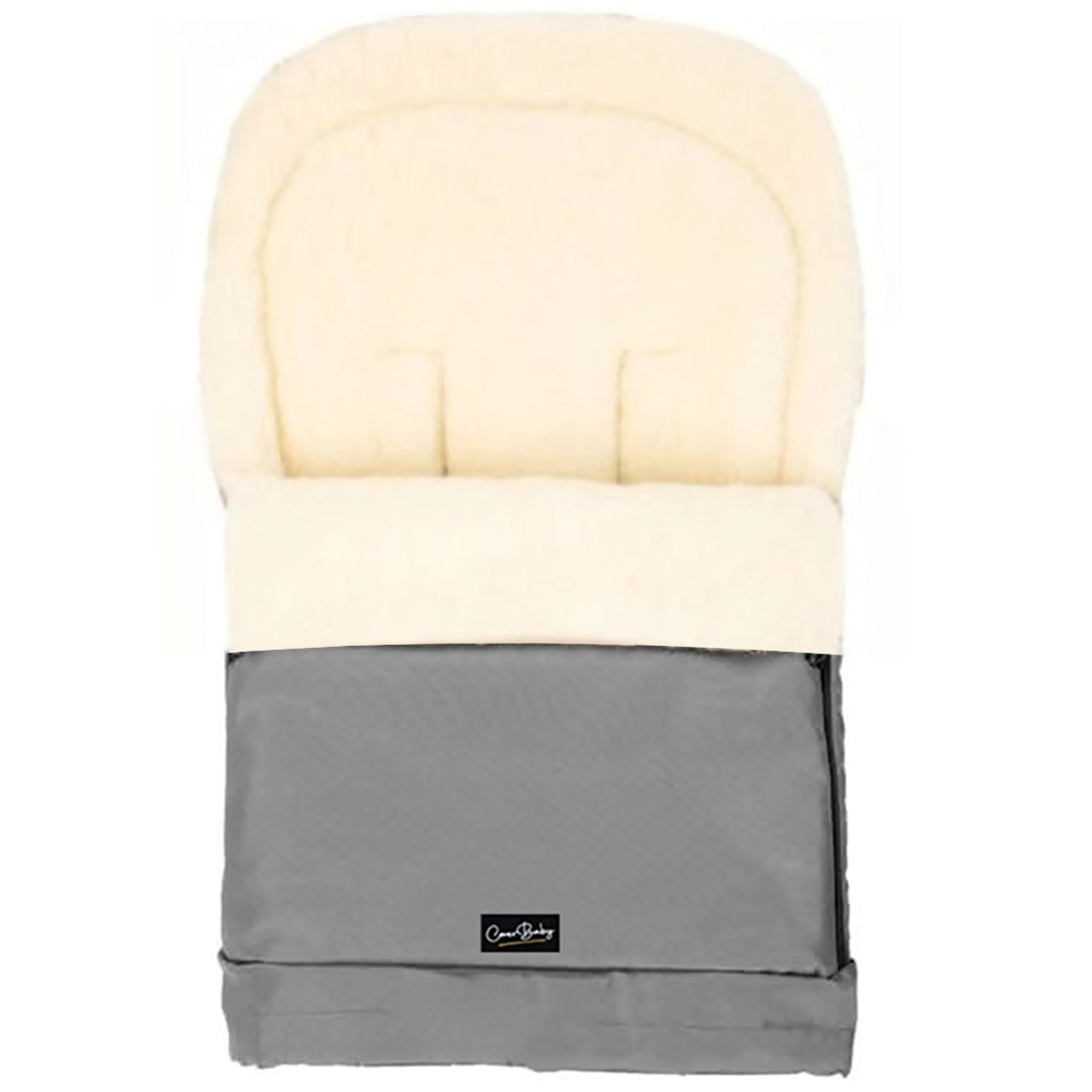 Gray Organic Wool Adjustable Footmuff