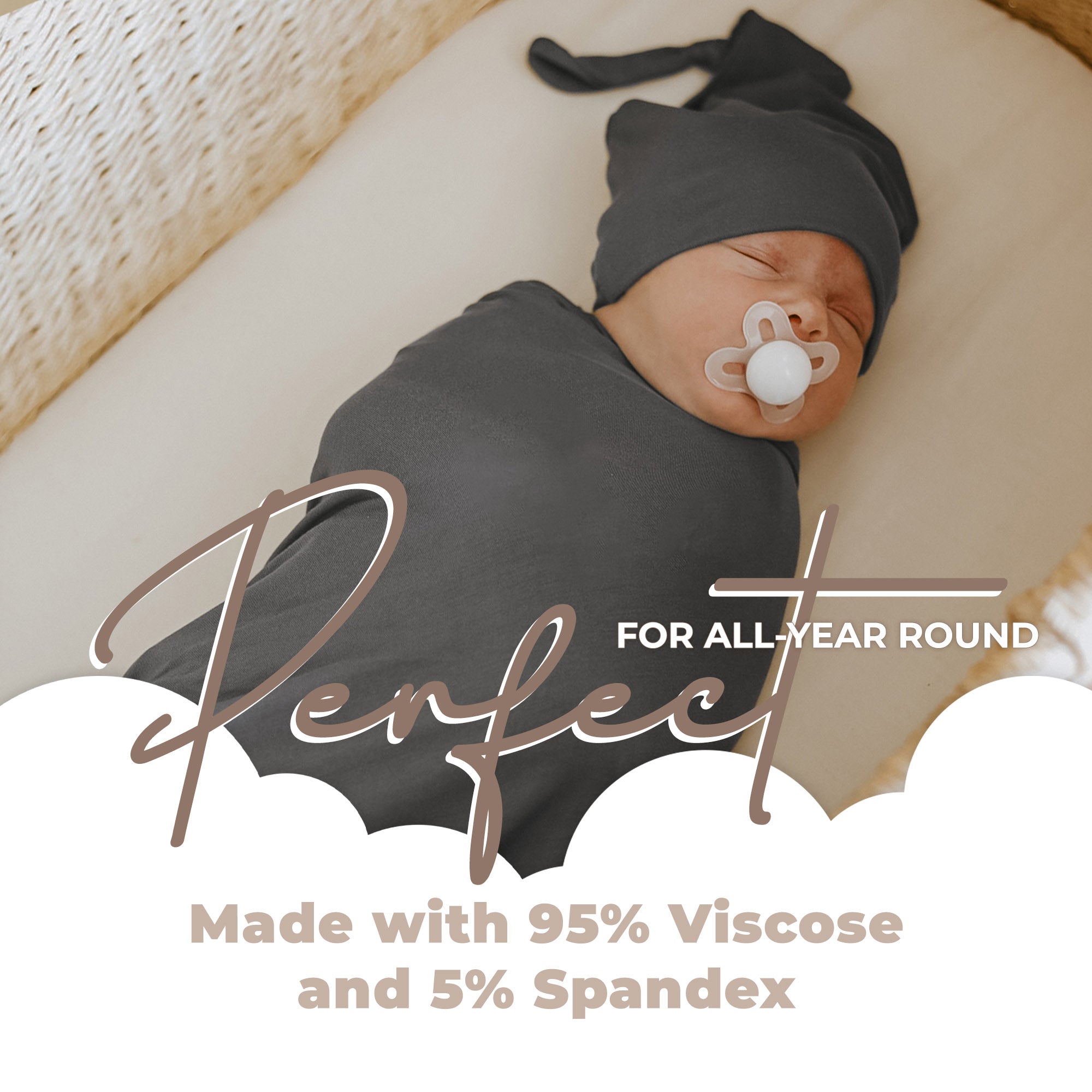 Baby Swaddle Blanket + Hat