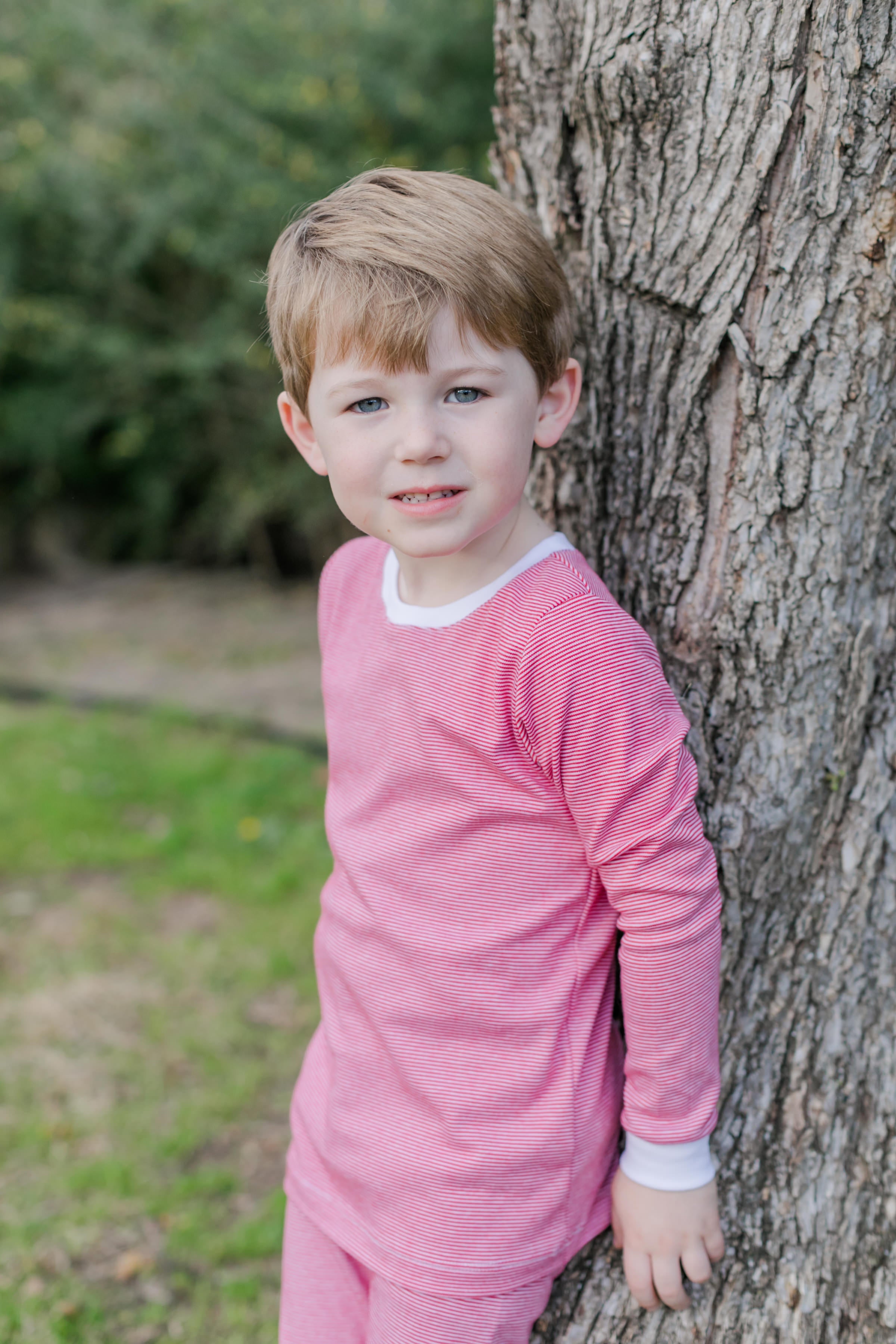 Grayson Boys' Pima Cotton Pajama Pant Set - Red Stripes