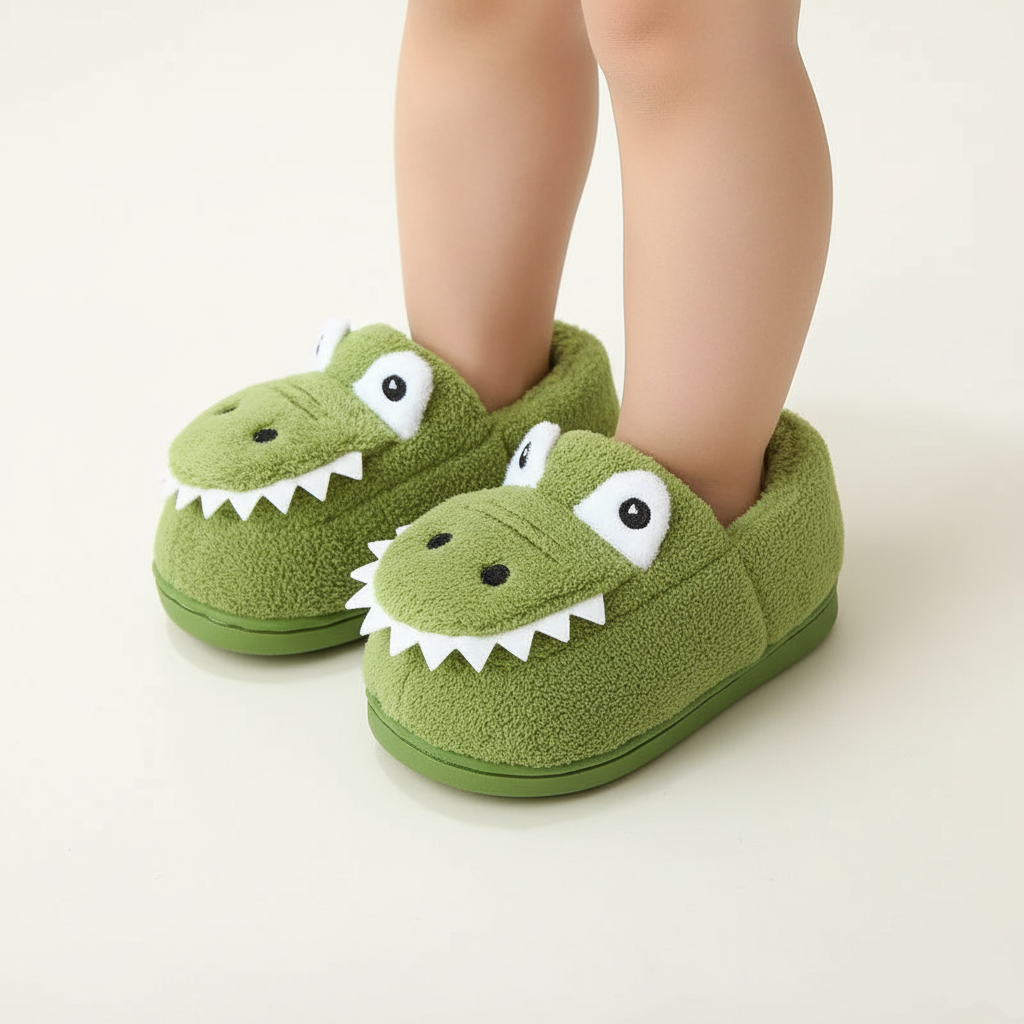 Soft Cartoon Dino Slippers Ages 1-6