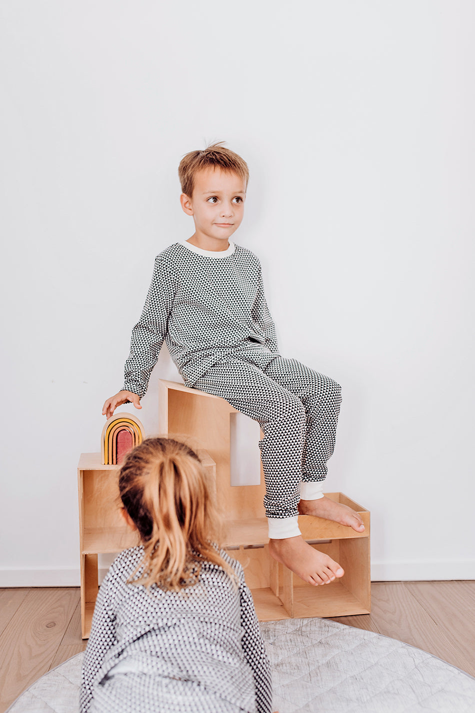 Toddler & Big Kid Cotton Knit PJ Set (Greenwich)