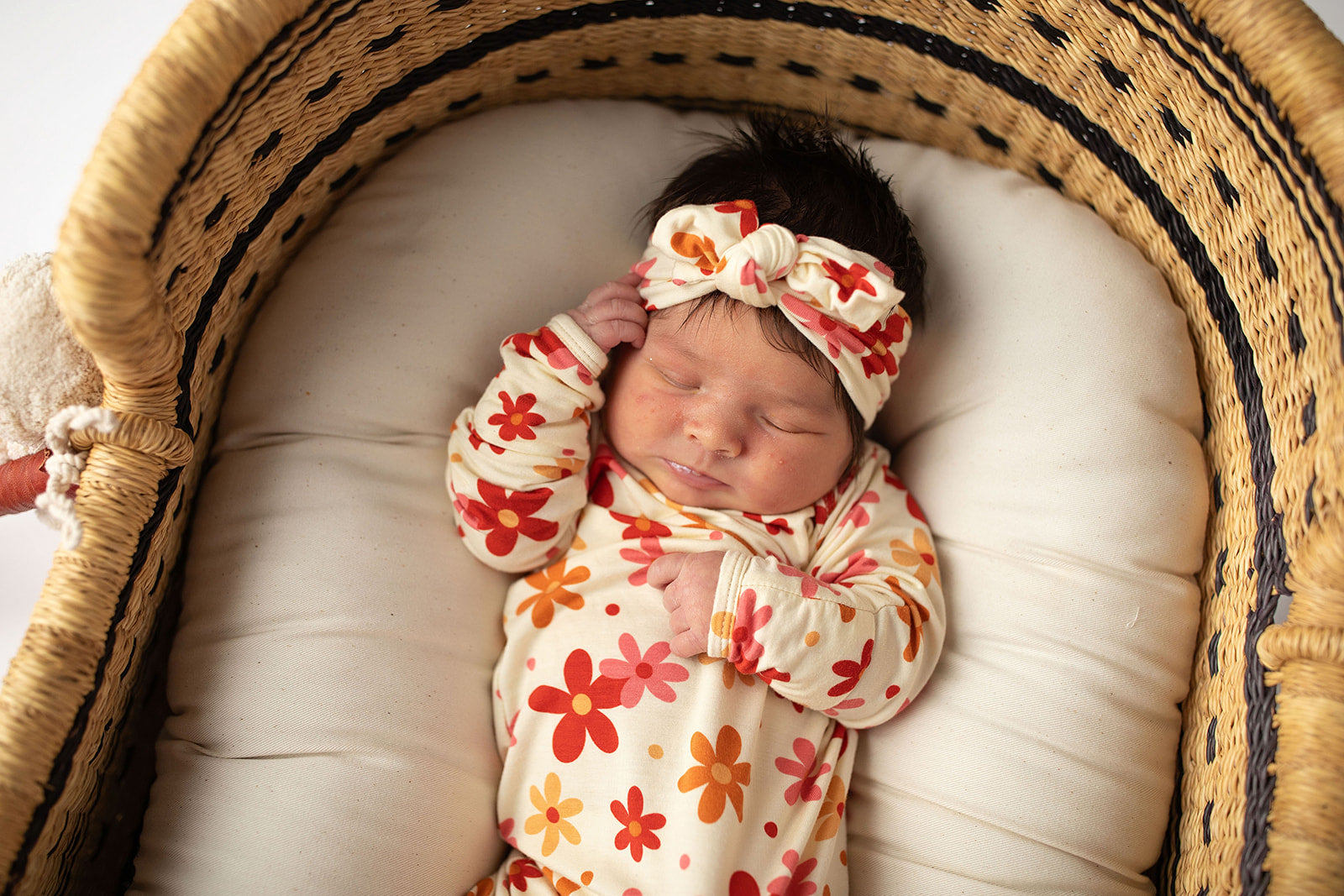 70s Groovy Flower Knotted Newborn Gown