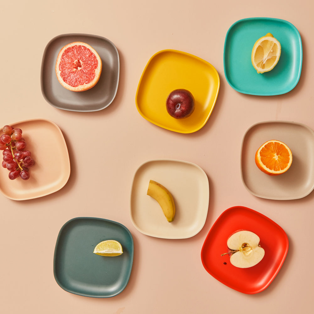 Bamboo Side Plate - 4 Piece Set - Persimmon