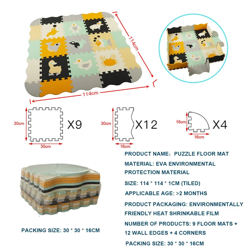 25-pcs Set Modular Play Mat 2 In 1 Puzzle Multivariant