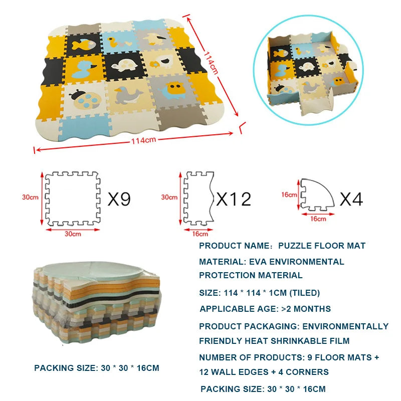 25-pcs Set Modular Play Mat 2 In 1 Puzzle Multivariant