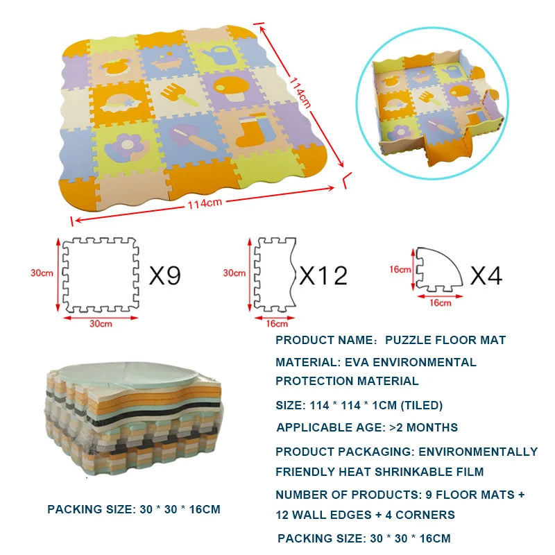 25-pcs Set Modular Play Mat 2 In 1 Puzzle Multivariant