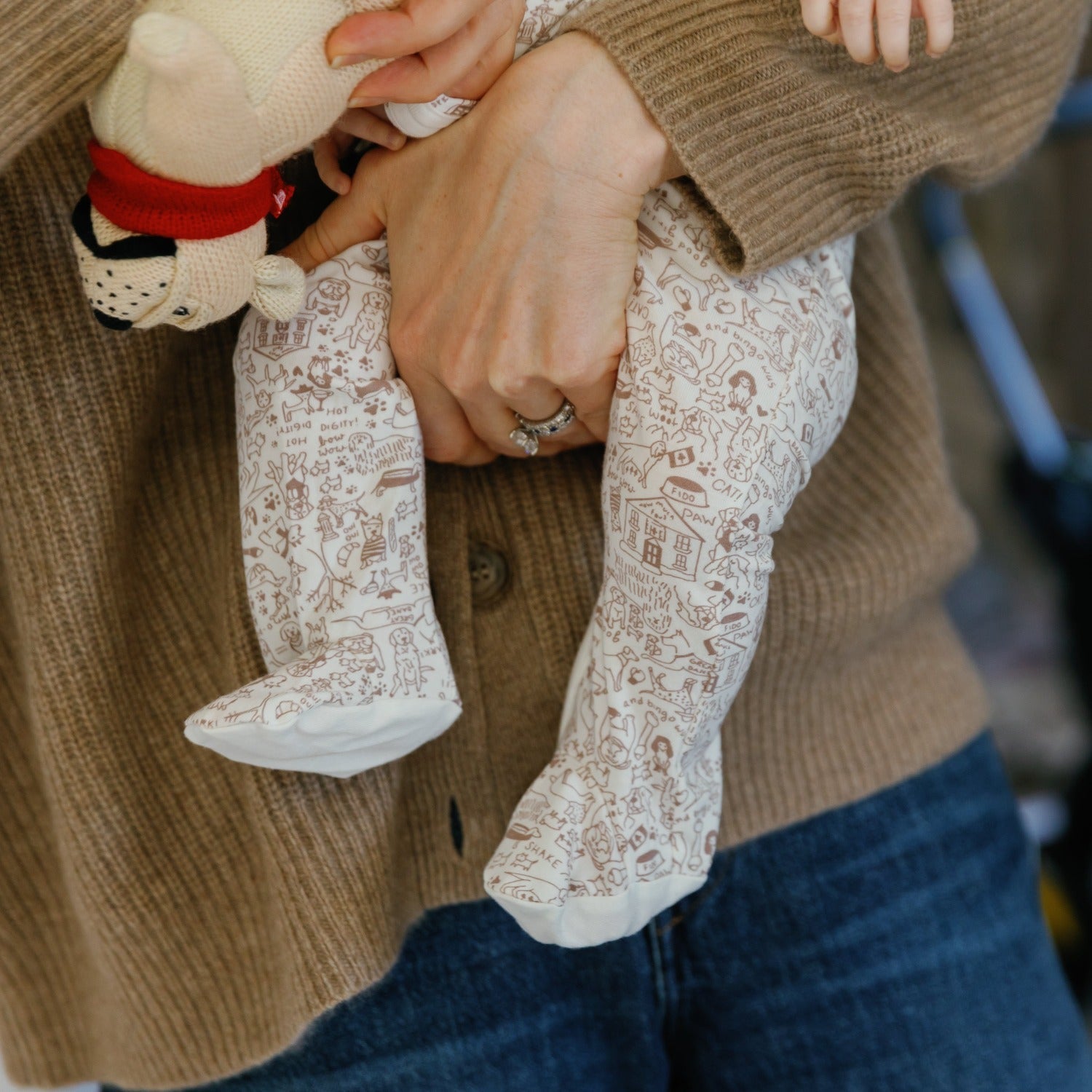 Good Dog Zip Baby Onesie - Good Dog - Bulldog Brown