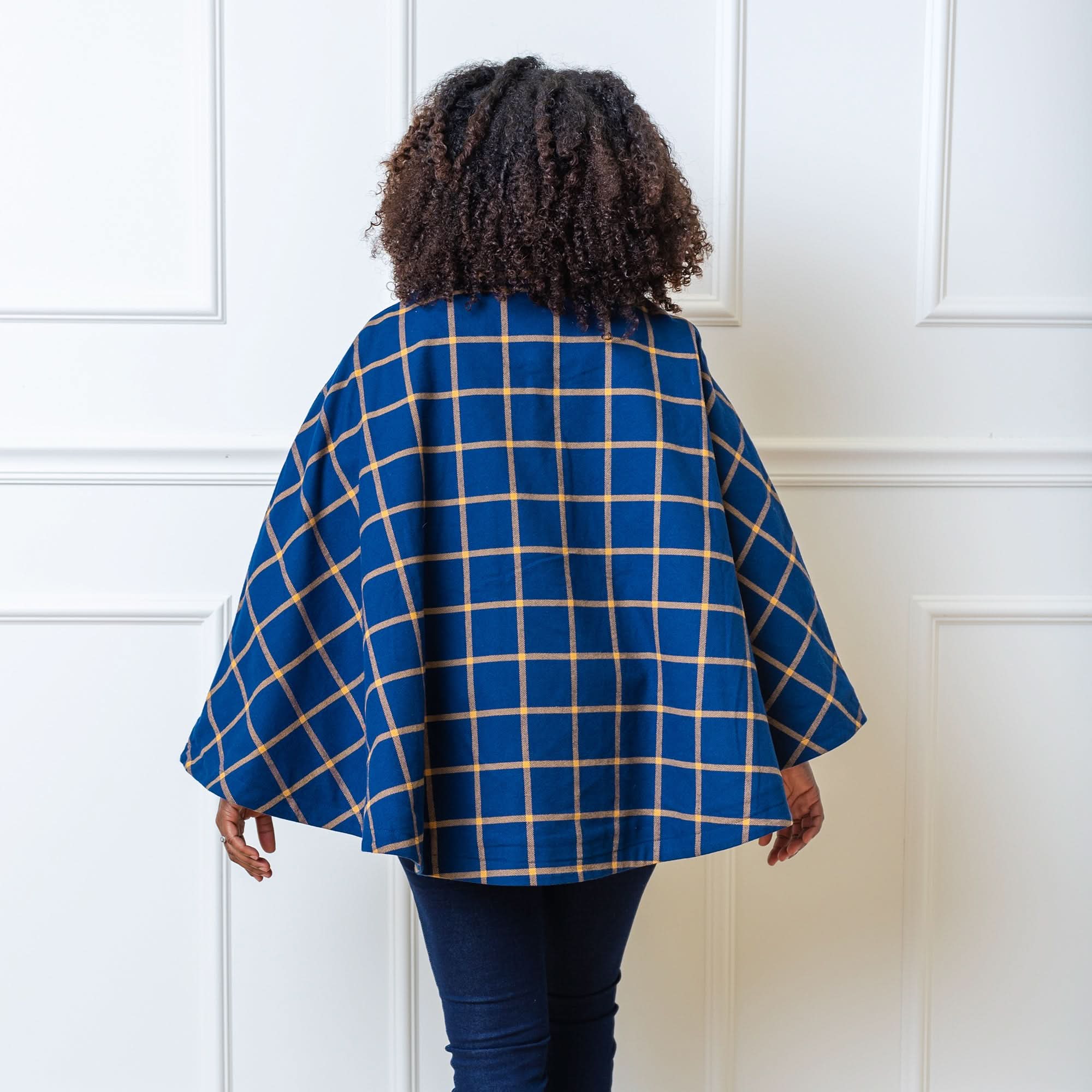 Woven Cape With Button Front
